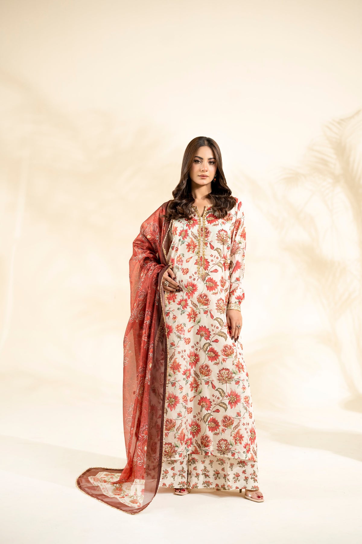 Faiza Faisal | Elara Luxury Pret | RIVAYA RUST - Designer Dress - Type : Ladies Clothes - Available at Libayah - 100% Original