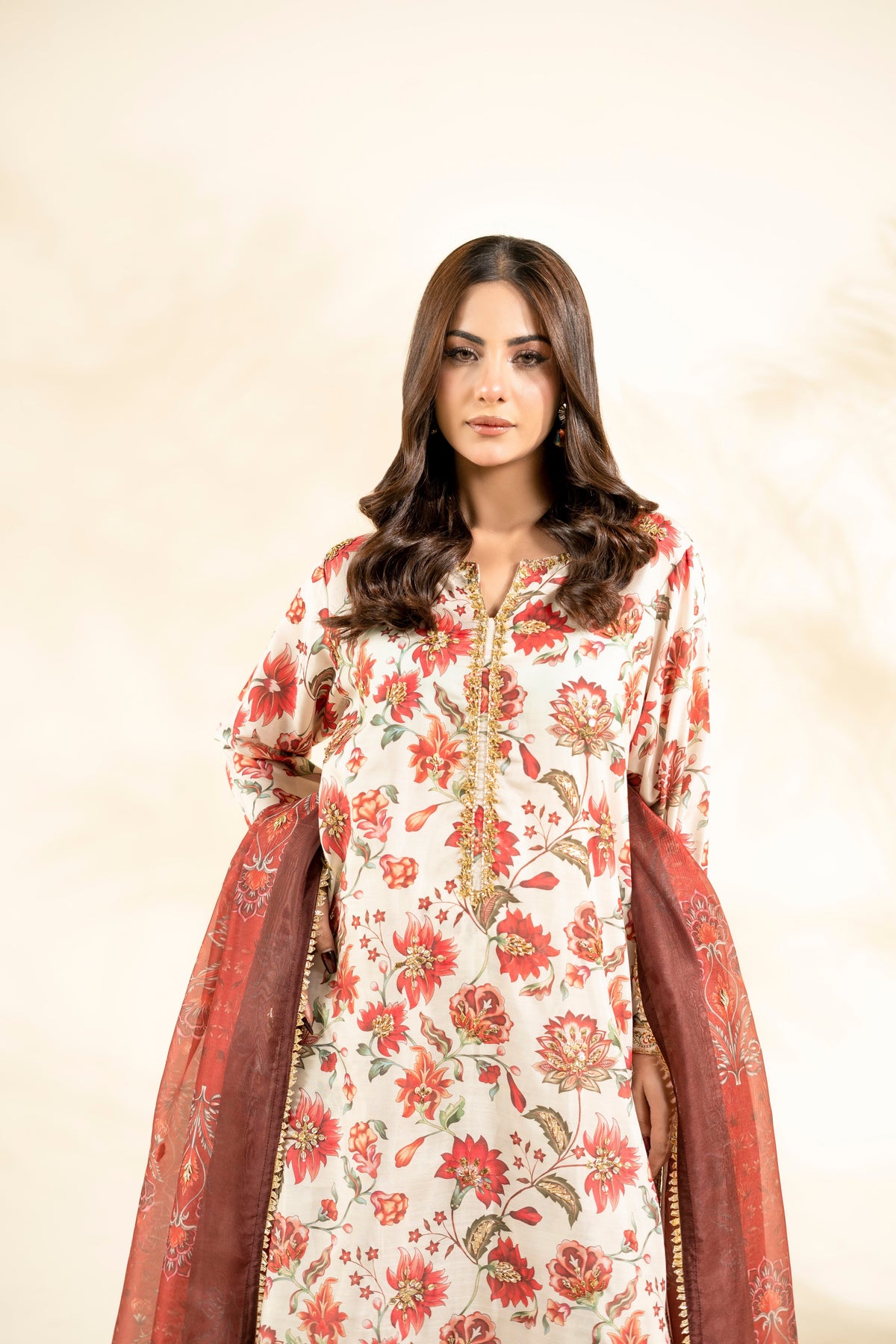 Faiza Faisal | Elara Luxury Pret | RIVAYA RUST - Designer Dress - Type : Ladies Clothes - Available at Libayah - 100% Original
