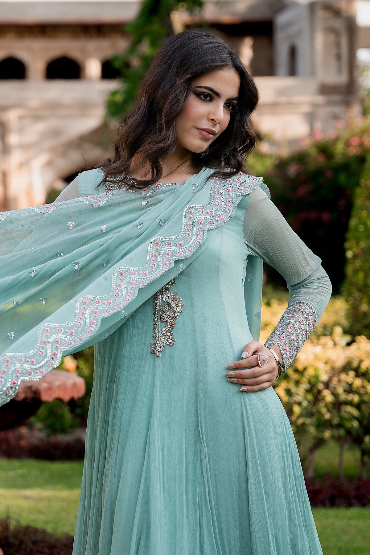Charizma | Festive Pret | 3-PC Embroidered Chiffon CMA-6-415 by Charizma - Designer Dress  - Type : Ladies Clothes - Available at Libayah - 100% Original 