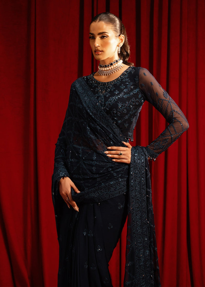 Paras by Pasha | Noor -e- Jahan Saree Collection | Neel-e-Noor by Paras by Pasha - Designer Dress - Type: Ladies Clothes - Available at Libayah - 100% Original