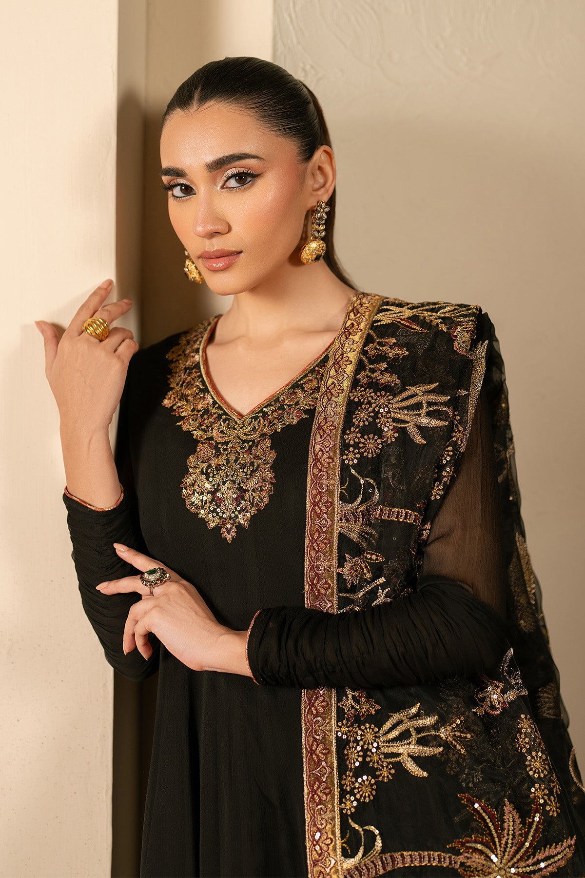 Alizeh | Ready to wear | Black Dress 3 piece - RTW1025 by Alizeh - Designer Dress  - Type : Ladies Clothes - Available at Libayah - 100% Original 