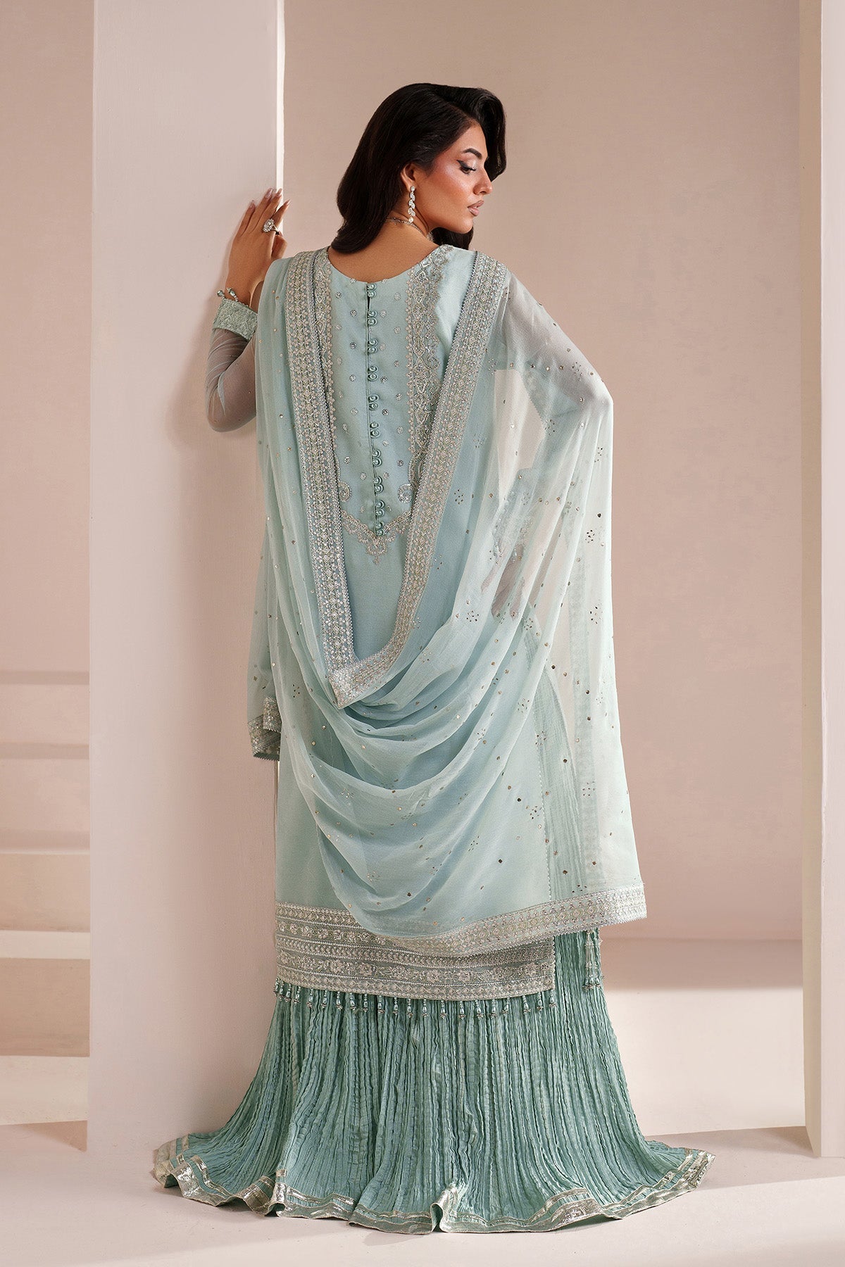 Alizeh | Aymal Handcrafted Luxury Formals | AF-BHM-4063-Azure - Designer Dress - Type : Ladies Clothes - Available at Libayah - 100% Original