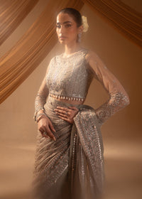 Paras by Pasha | Noor -e- Jahan Saree Collection | Abr-e-Shaam by Paras by Pasha - Designer Dress - Type: Ladies Clothes - Available at Libayah - 100% Original