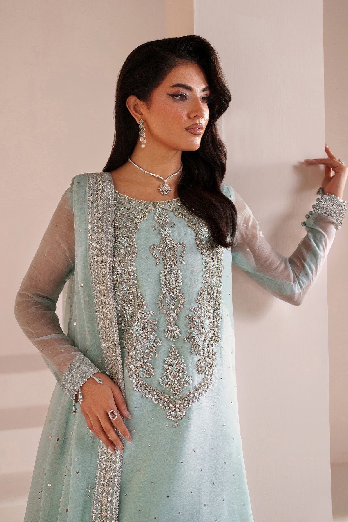 Alizeh | Aymal Handcrafted Luxury Formals | AF-BHM-4063-Azure - Designer Dress - Type : Ladies Clothes - Available at Libayah - 100% Original