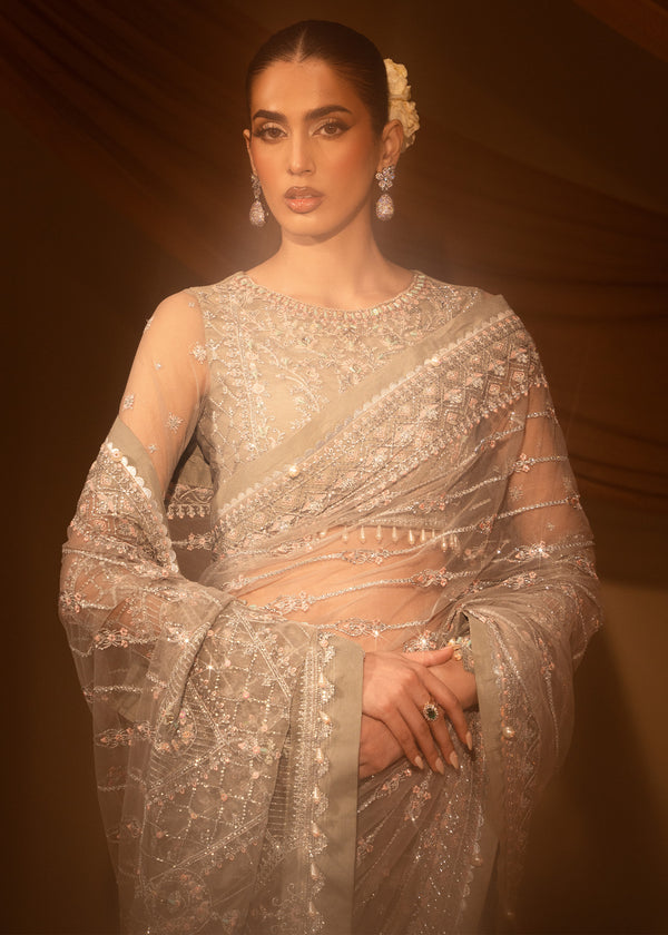 Paras by Pasha | Noor -e- Jahan Saree Collection | Abr-e-Shaam by Paras by Pasha - Designer Dress - Type: Ladies Clothes - Available at Libayah - 100% Original