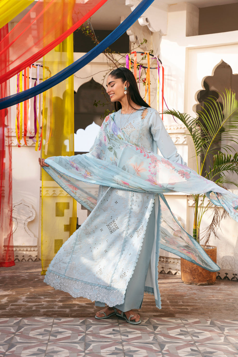 Florent | Basant Chikankari |FBC - 4B - by Libayah - Registered Vendor of : Florent - 100% Original Designer Dress