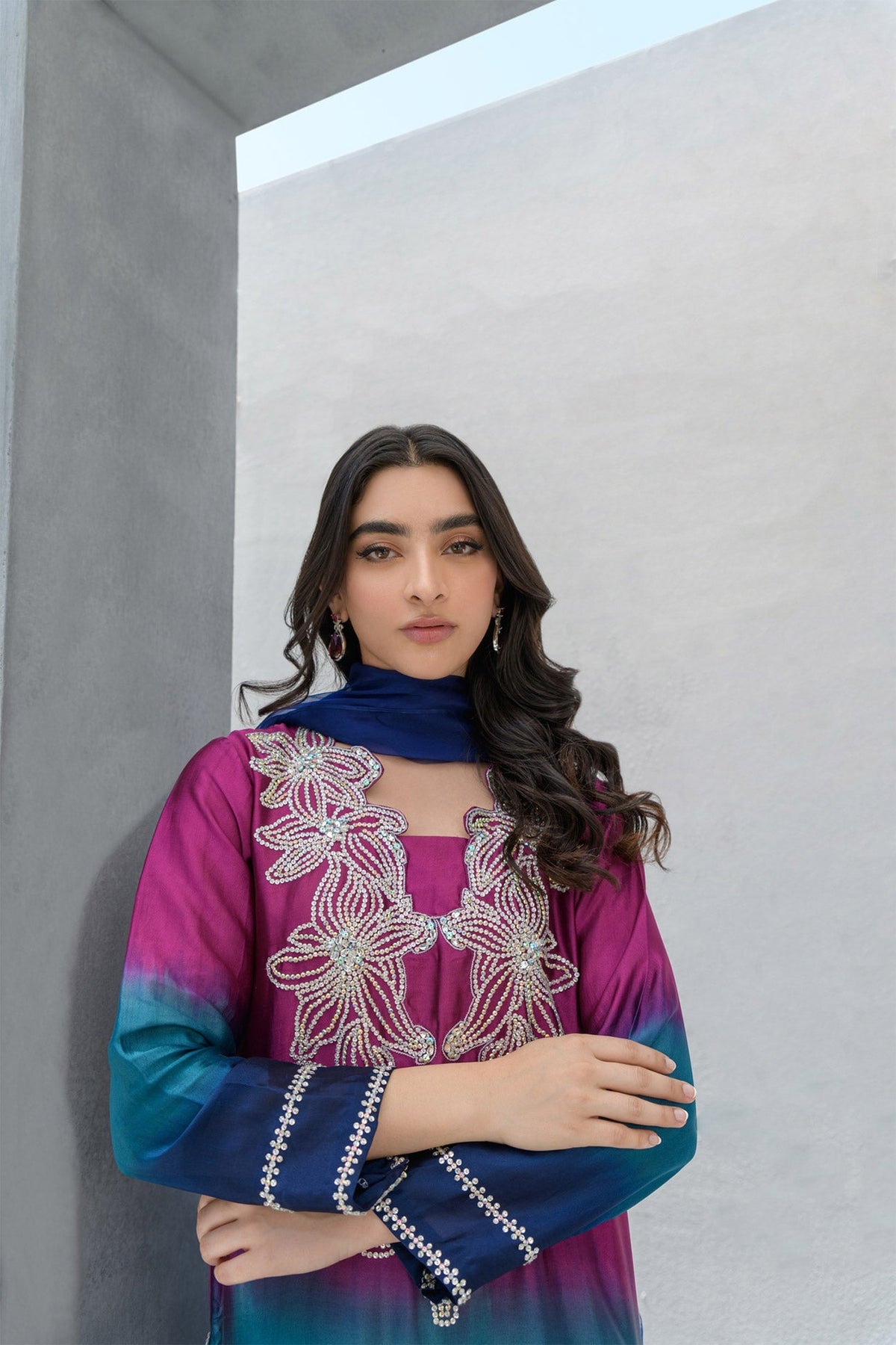 Flairs Studio | Luxury Pret | Ombre by Flairs Studio - Designer Dress - Type: Luxury - Available at Libayah - 100% Original
