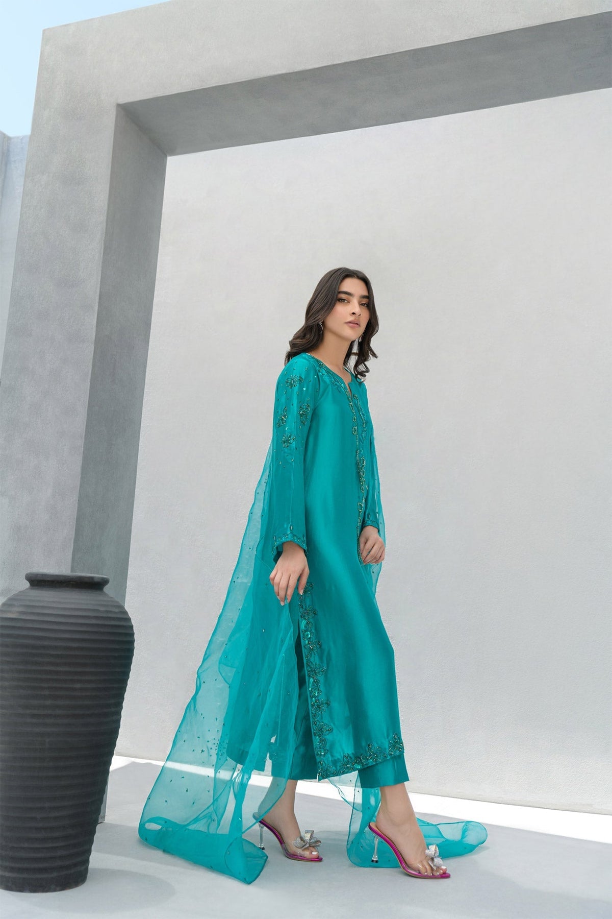 Flairs Studio | Luxury Pret | Aquamarine by Flairs Studio - Designer Dress - Type: Luxury - Available at Libayah - 100% Original