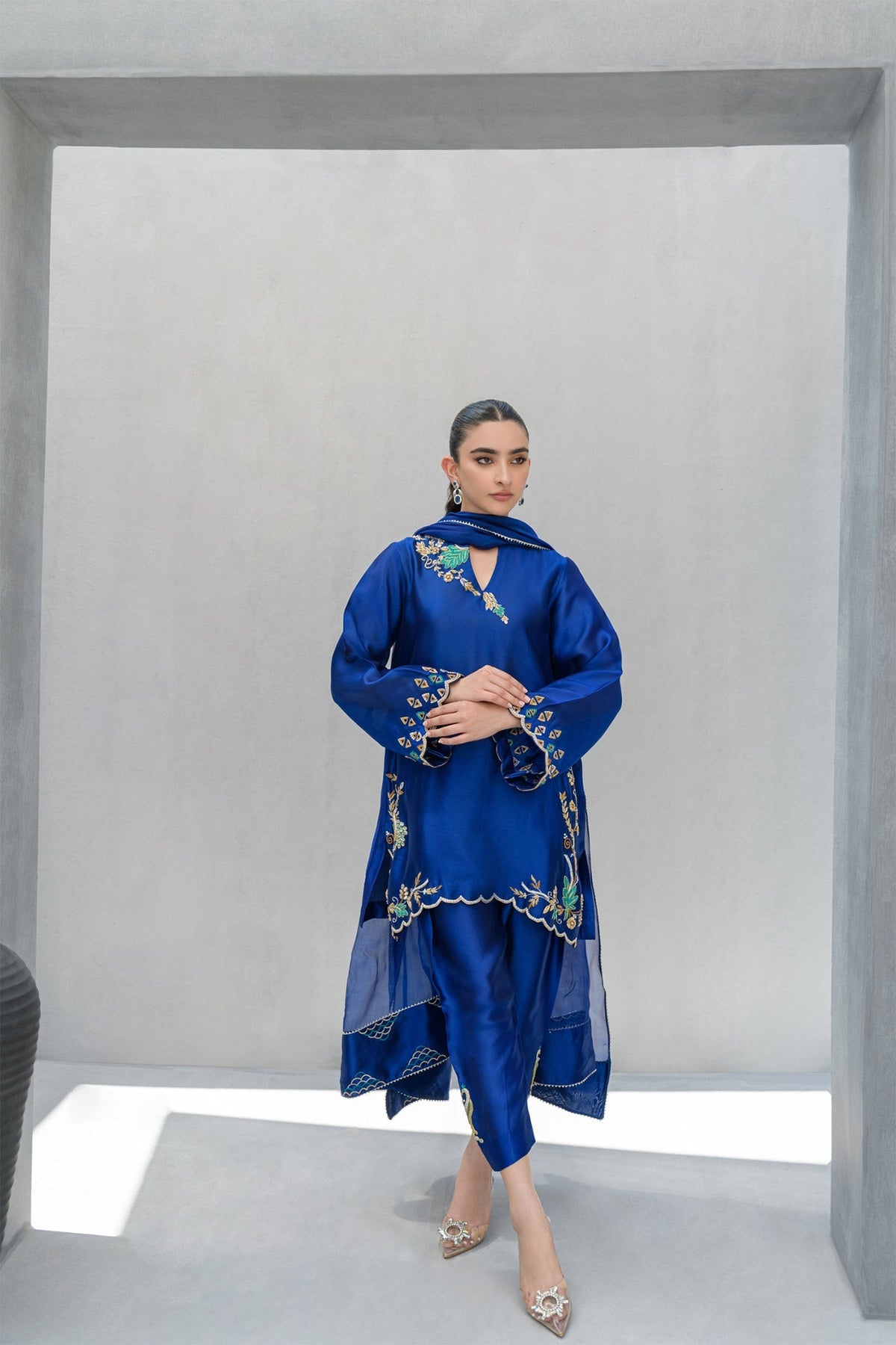 Flairs Studio | Luxury Pret | Ocean Blue by Flairs Studio - Designer Dress - Type: Luxury - Available at Libayah - 100% Original