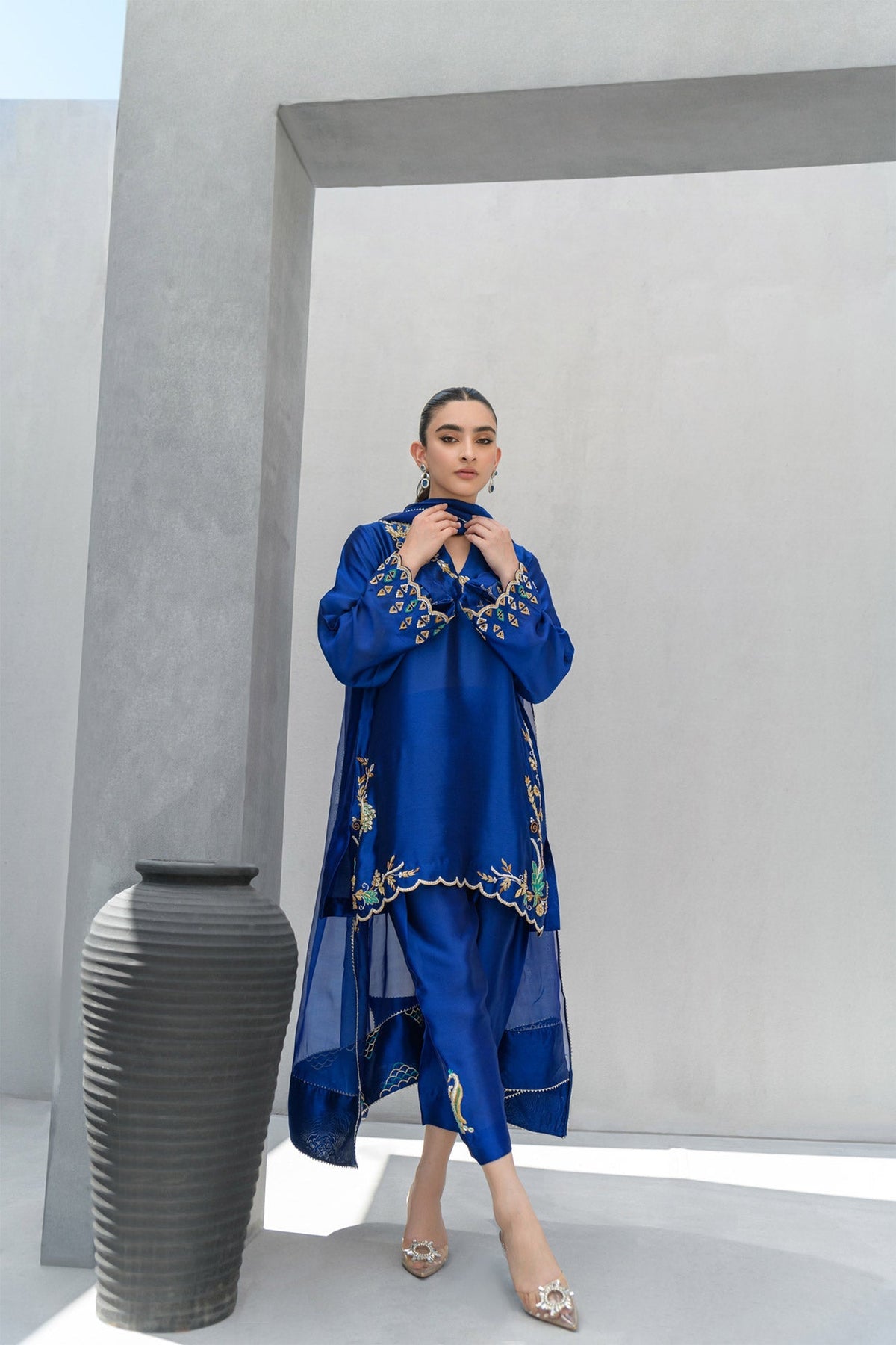 Flairs Studio | Luxury Pret | Ocean Blue by Flairs Studio - Designer Dress - Type: Luxury - Available at Libayah - 100% Original