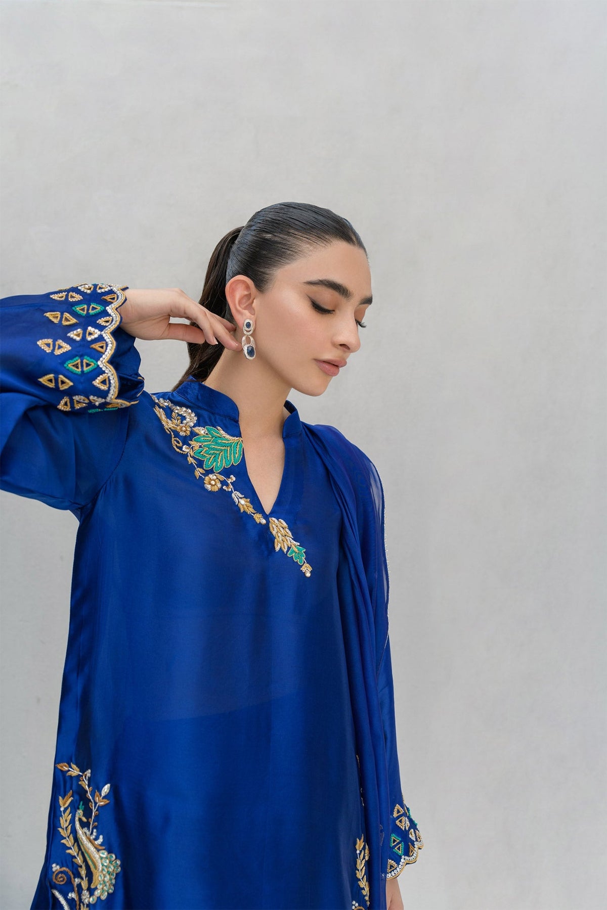 Flairs Studio | Luxury Pret | Ocean Blue by Flairs Studio - Designer Dress - Type: Luxury - Available at Libayah - 100% Original