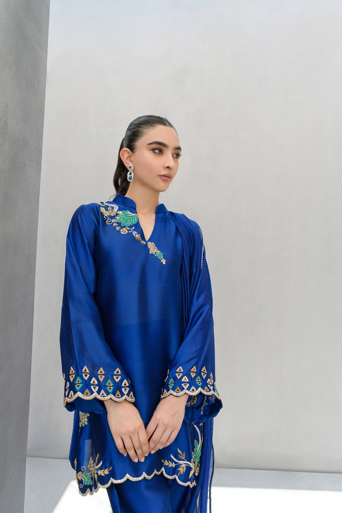 Flairs Studio | Luxury Pret | Ocean Blue by Flairs Studio - Designer Dress - Type: Luxury - Available at Libayah - 100% Original