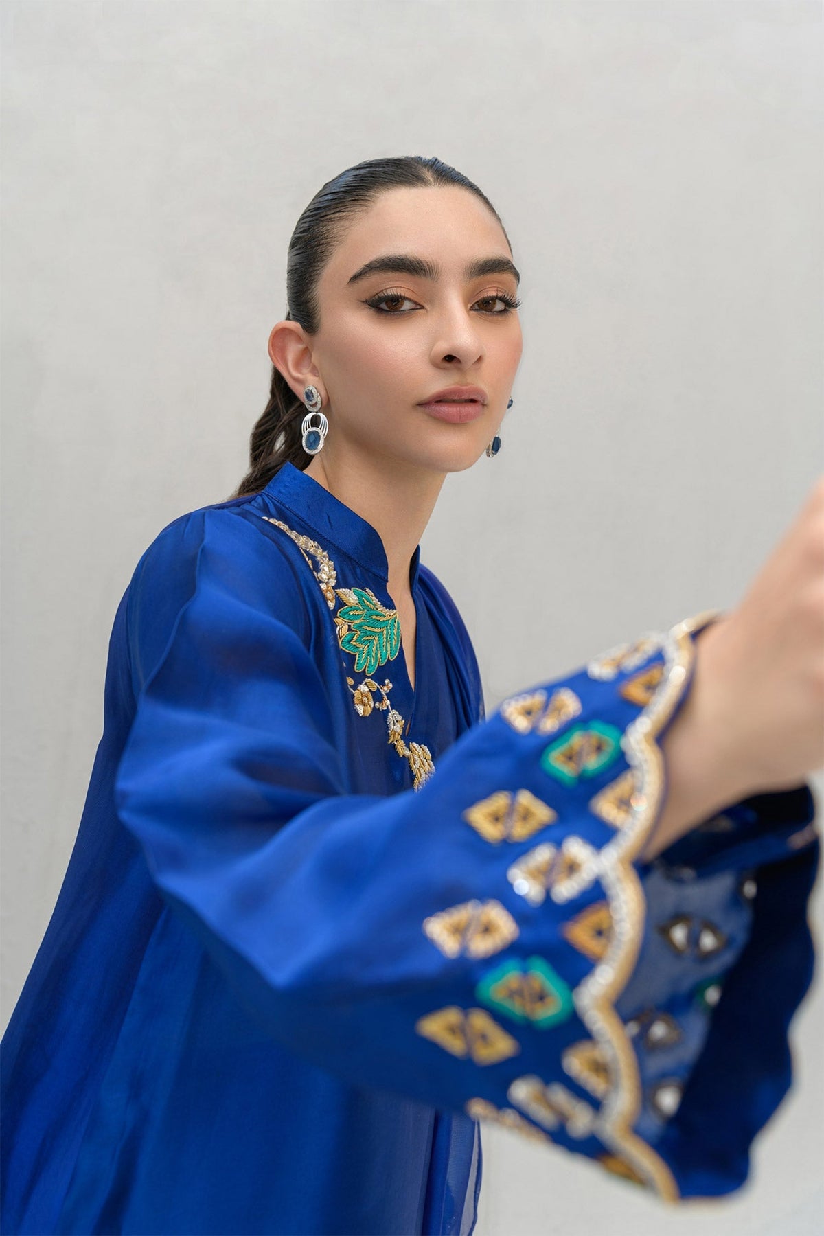 Flairs Studio | Luxury Pret | Ocean Blue by Flairs Studio - Designer Dress - Type: Luxury - Available at Libayah - 100% Original