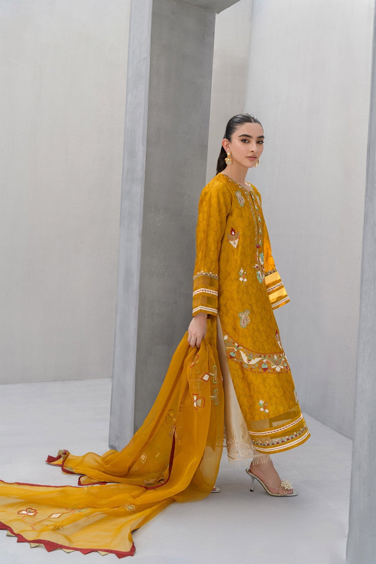 Flairs Studio | Luxury Pret | Saffron by Flairs Studio - Designer Dress - Type: Luxury - Available at Libayah - 100% Original