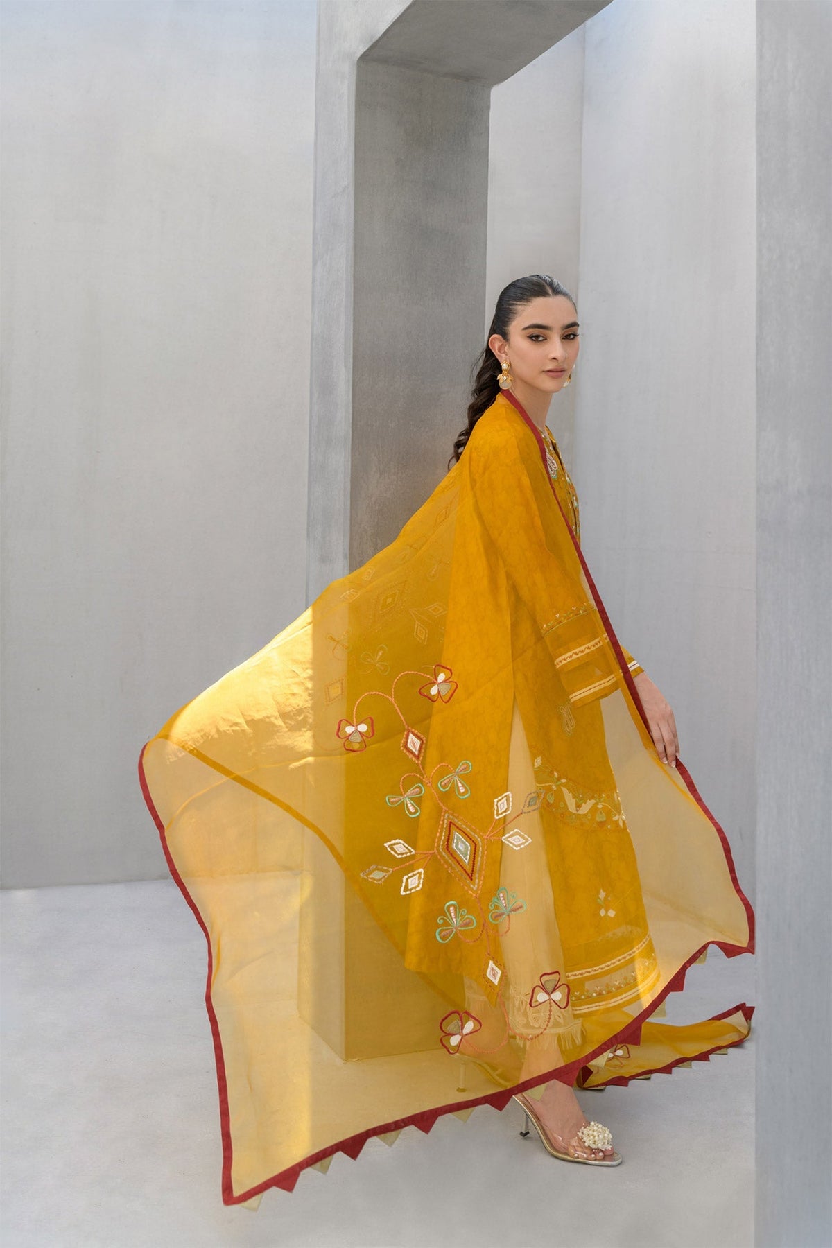 Flairs Studio | Luxury Pret | Saffron by Flairs Studio - Designer Dress - Type: Luxury - Available at Libayah - 100% Original