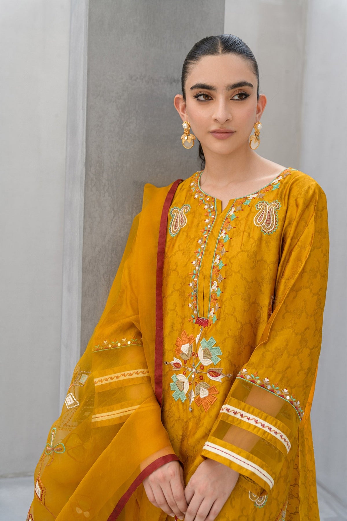 Flairs Studio | Luxury Pret | Saffron by Flairs Studio - Designer Dress - Type: Luxury - Available at Libayah - 100% Original