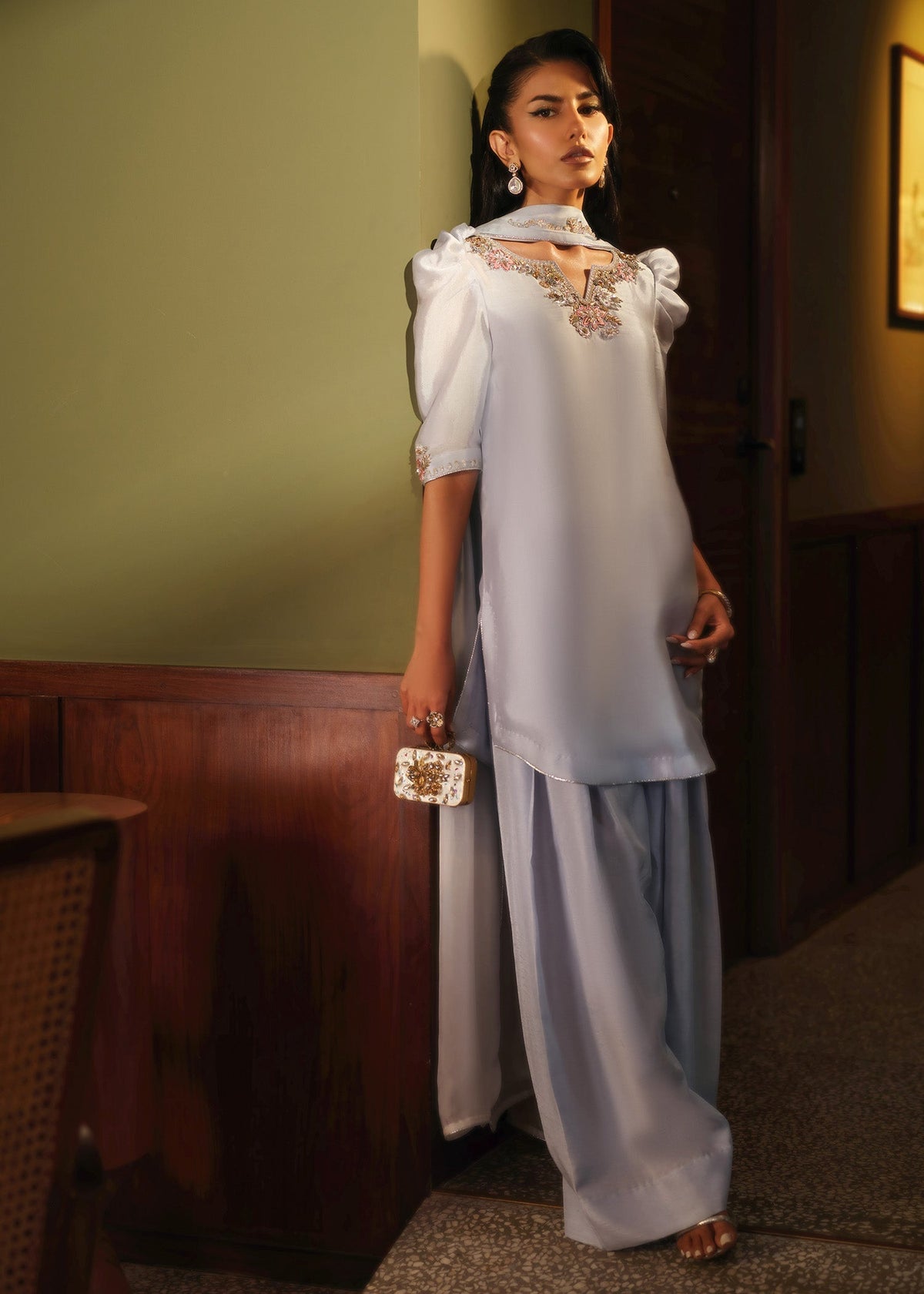 Mahum Asad | Private Hour | Blue Infusion - by Libayah - Registered Vendor of : Mahum Asad - 100% Original Designer Dress
