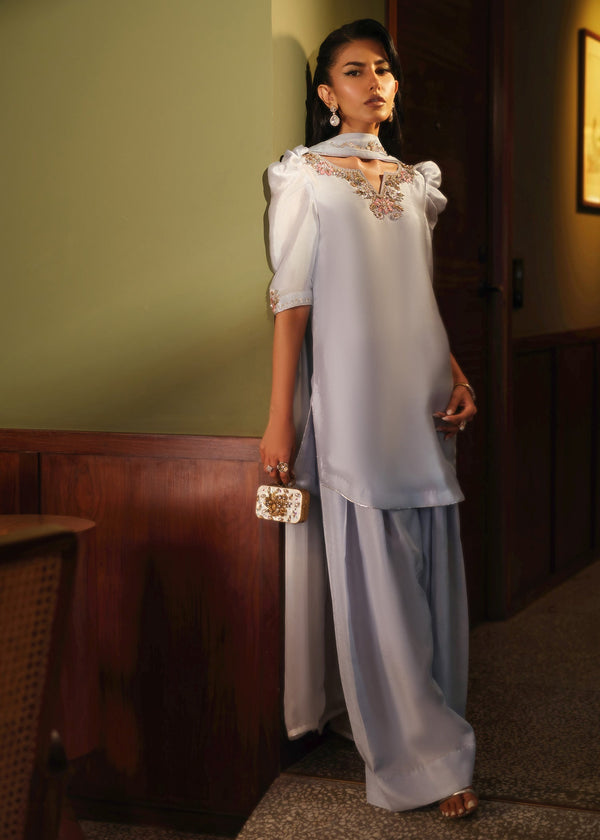 Mahum Asad | Private Hour | Blue Infusion - by Libayah - Registered Vendor of : Mahum Asad - 100% Original Designer Dress