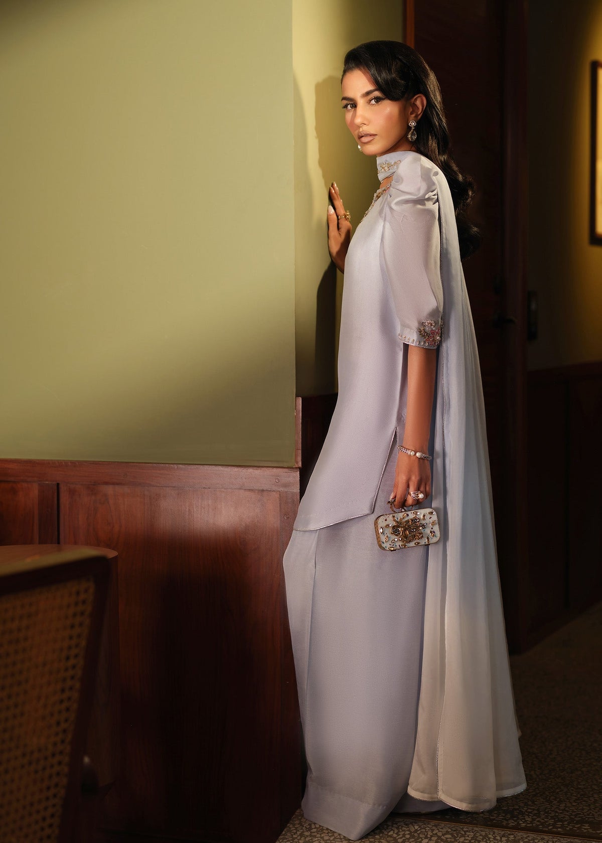 Mahum Asad | Private Hour | Blue Infusion - by Libayah - Registered Vendor of : Mahum Asad - 100% Original Designer Dress
