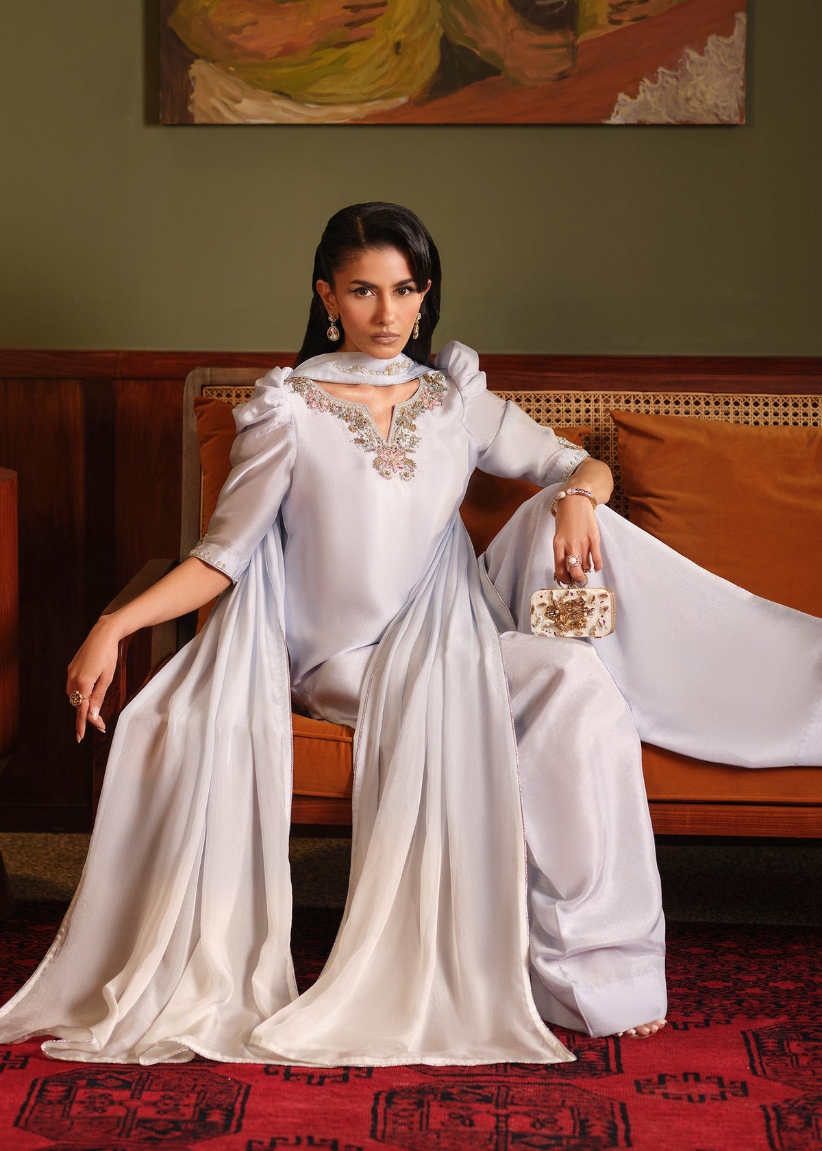 Mahum Asad | Private Hour | Blue Infusion - by Libayah - Registered Vendor of : Mahum Asad - 100% Original Designer Dress