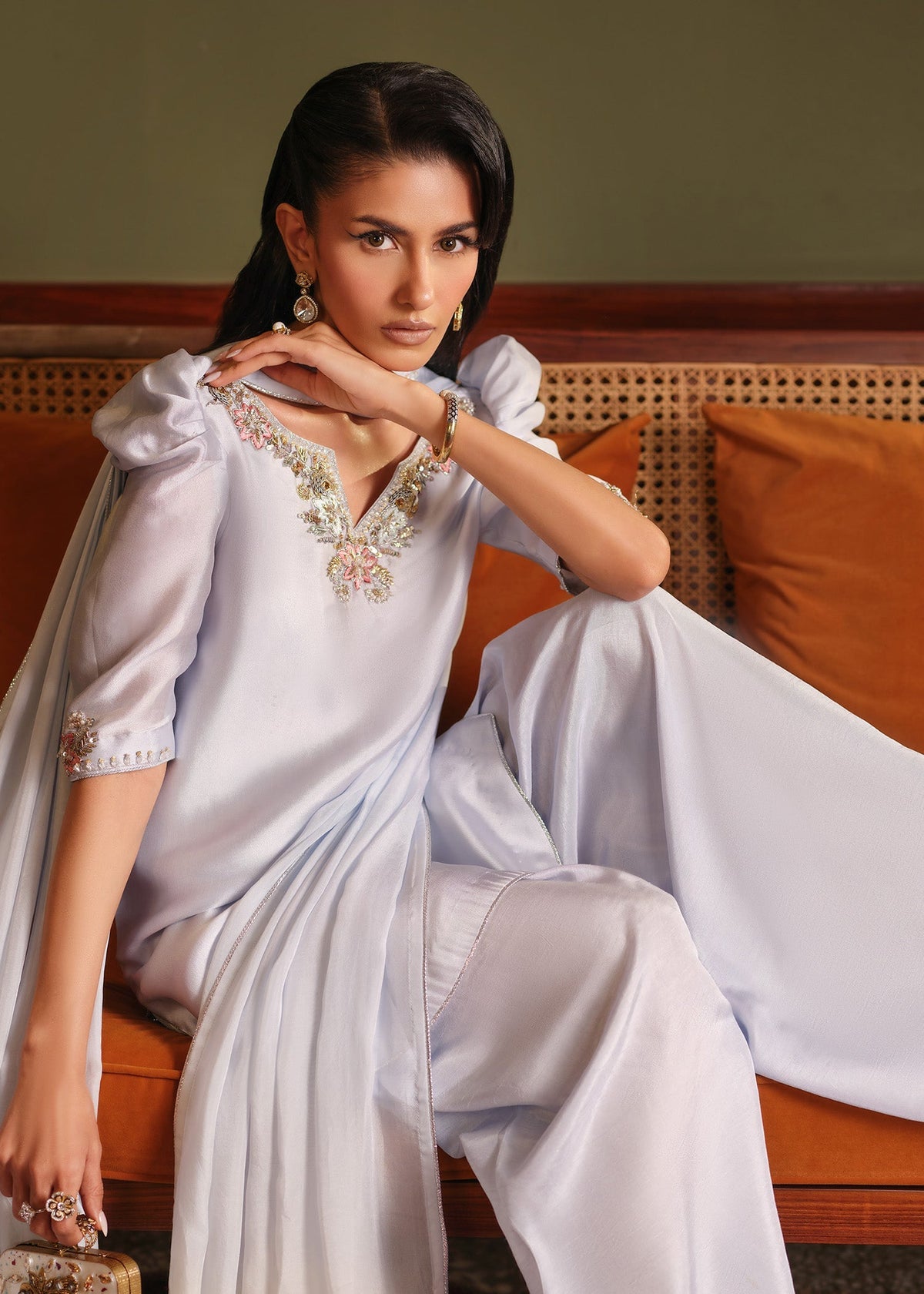 Mahum Asad | Private Hour | Blue Infusion - by Libayah - Registered Vendor of : Mahum Asad - 100% Original Designer Dress