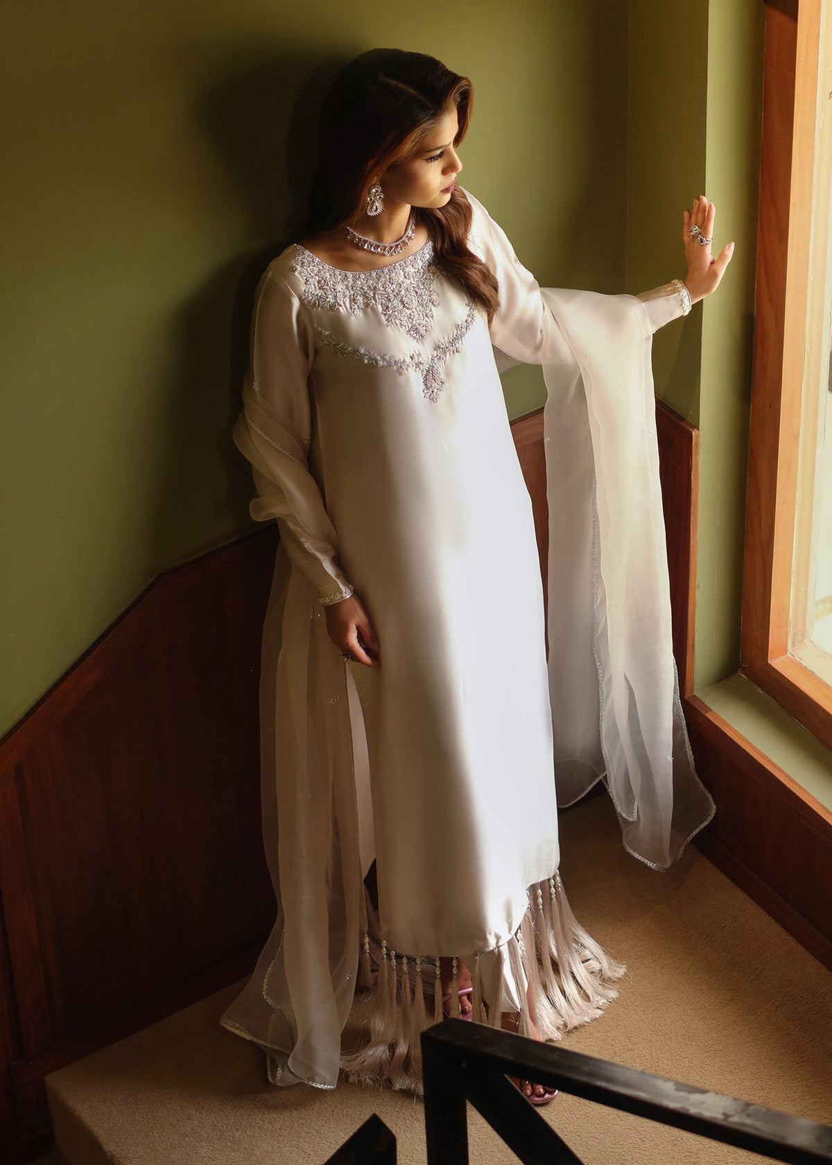Mahum Asad | Private Hour |Silk Foam - by Libayah - Registered Vendor of : Mahum Asad - 100% Original Designer Dress