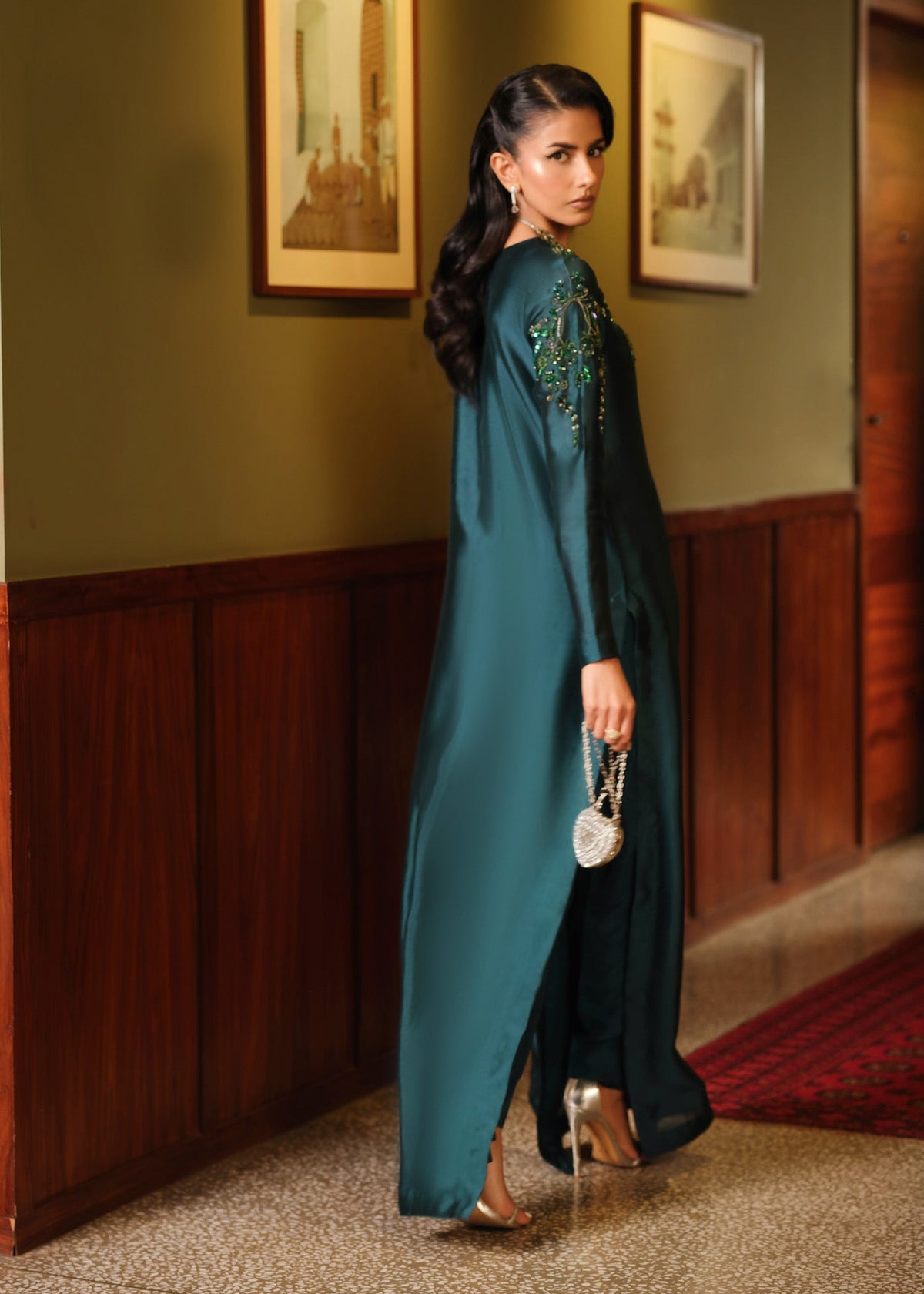 Mahum Asad | Private Hour | Emerald Tonic - by Libayah - Registered Vendor of : Mahum Asad - 100% Original Designer Dress