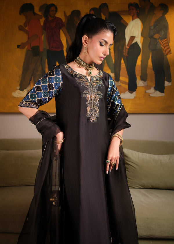 Mahum Asad | Private Hour | Indigo Brew - by Libayah - Registered Vendor of : Mahum Asad - 100% Original Designer Dress