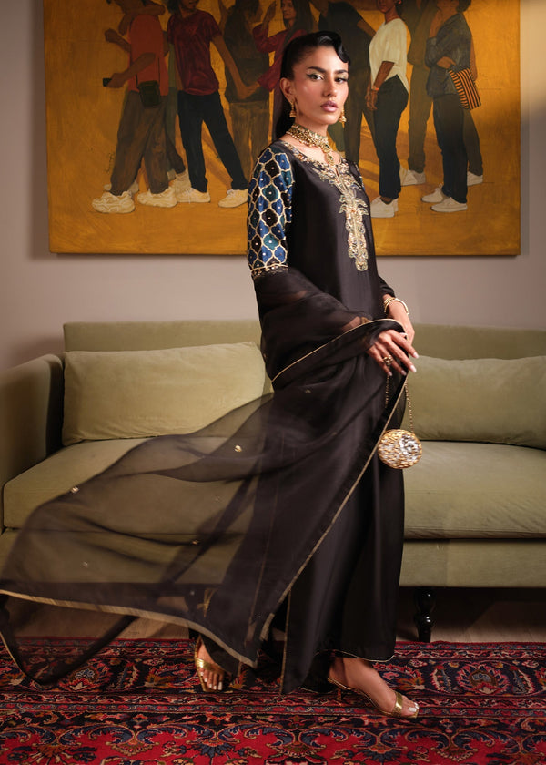 Mahum Asad | Private Hour | Indigo Brew - by Libayah - Registered Vendor of : Mahum Asad - 100% Original Designer Dress