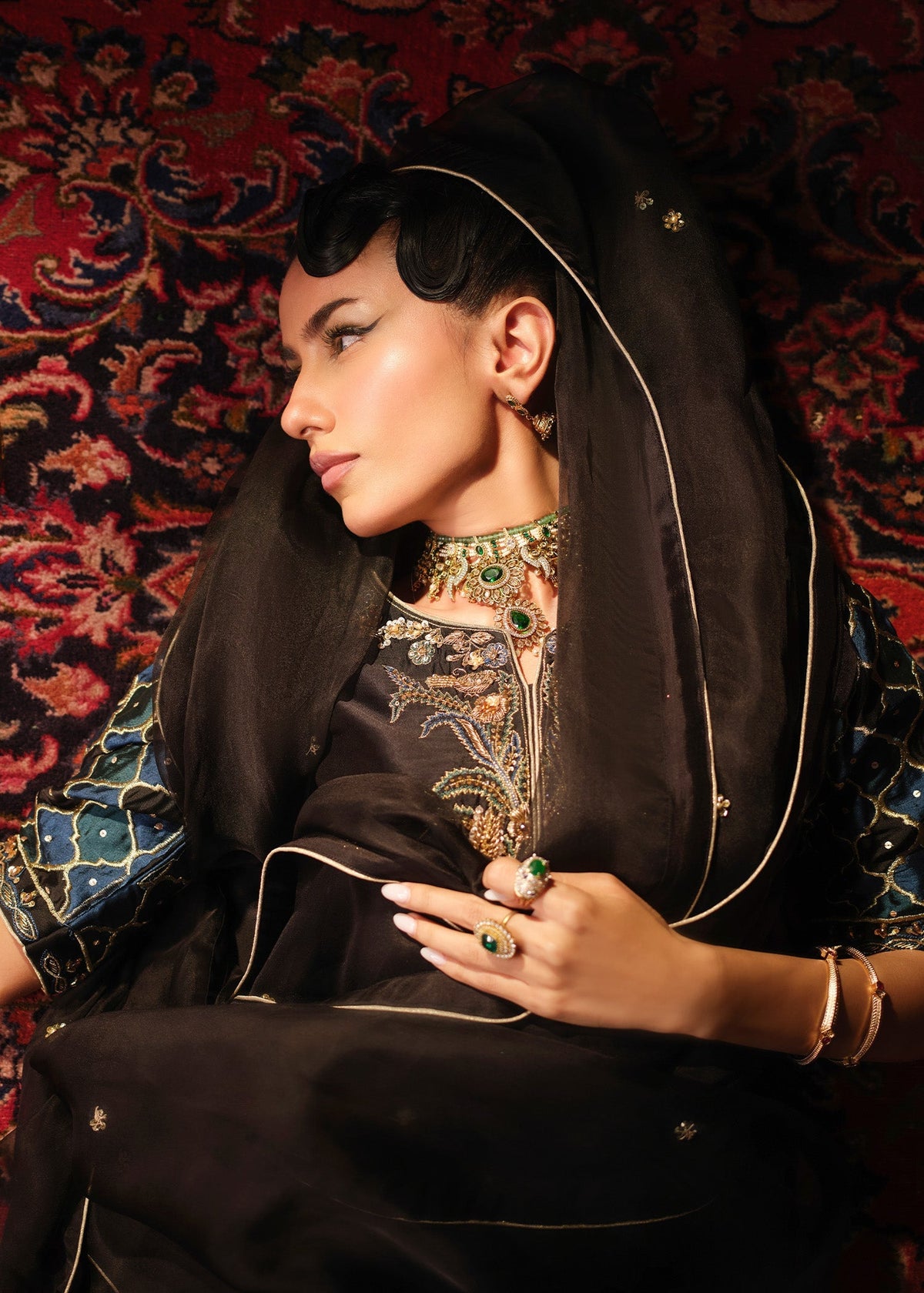 Mahum Asad | Private Hour | Indigo Brew - by Libayah - Registered Vendor of : Mahum Asad - 100% Original Designer Dress