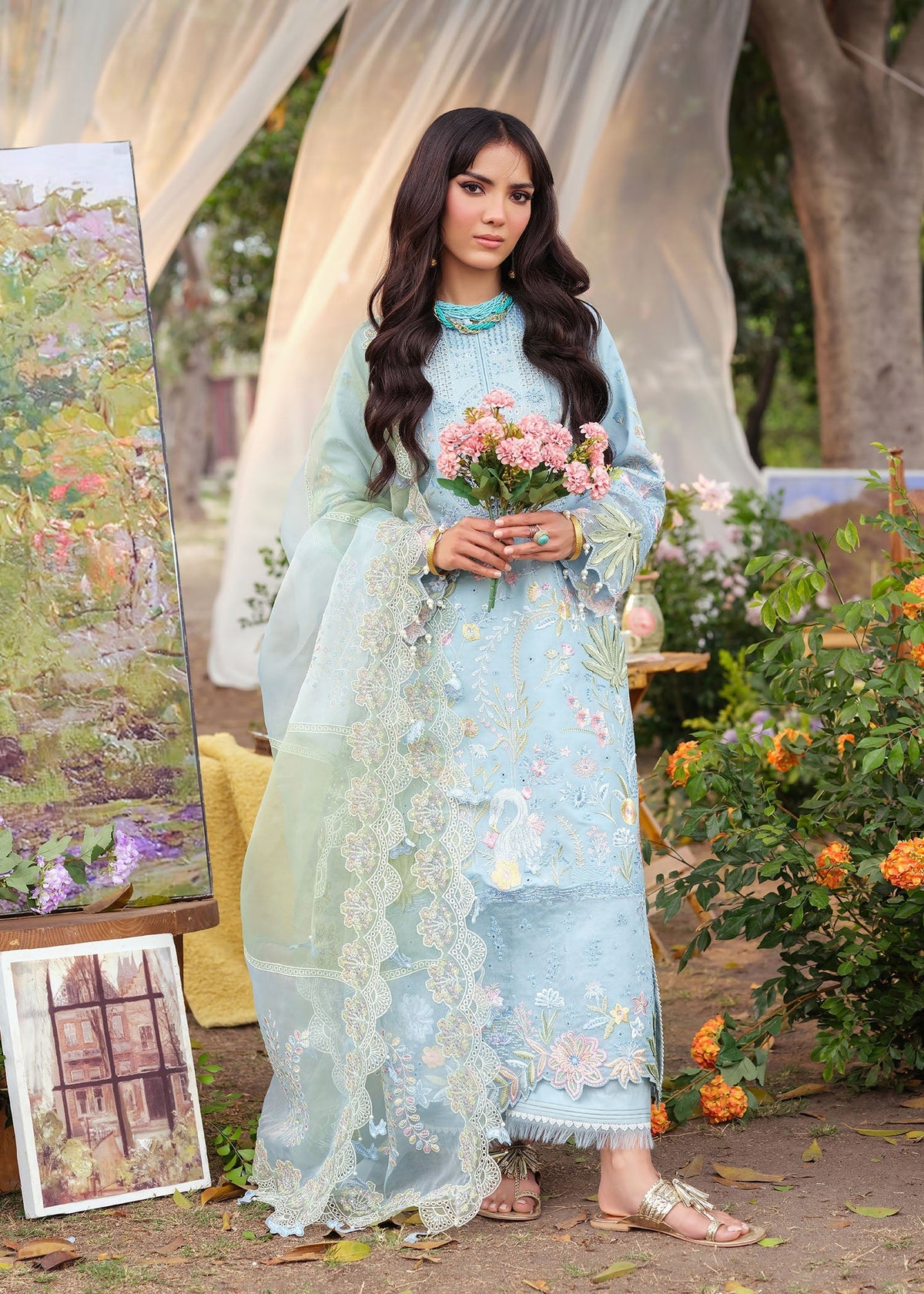 Zarizaa | Echelon Lawn | AZURE by Zarizaa - Designer Dress  - Type : Ladies Clothes - Available at Libayah - 100% Original 