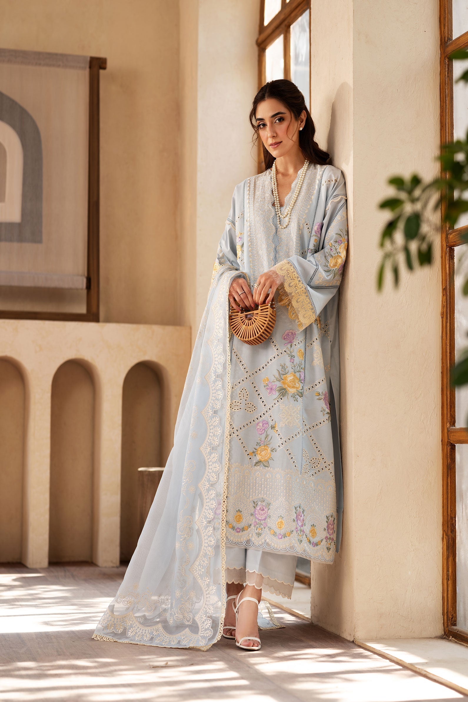 Maryam Hussain | Luxury Lawn 25 | Ocean by Maryam Hussain - Designer Dress - Type: Ladies Clothes - Available at Libayah - 100% Original