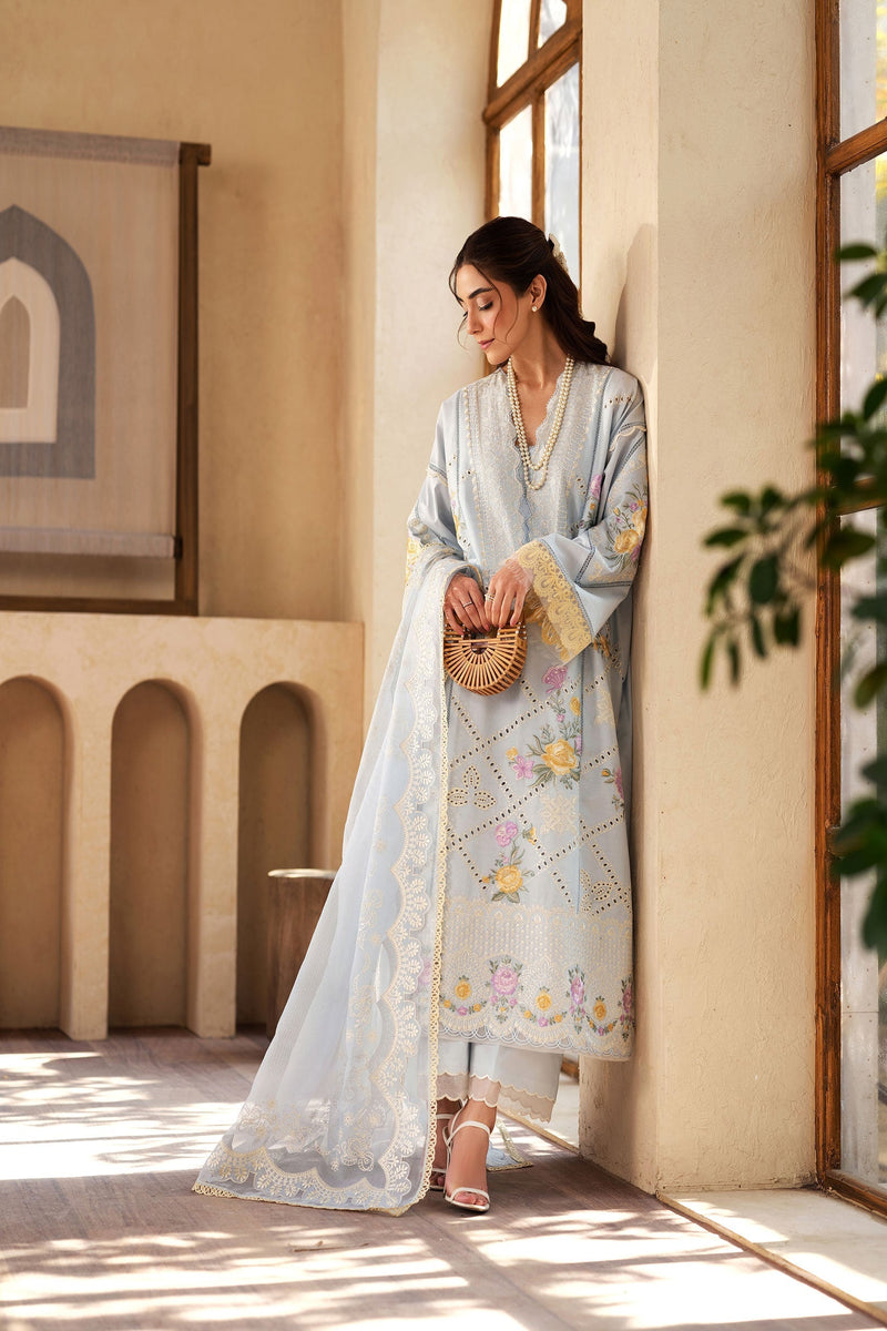 Maryam Hussain | Luxury Lawn 25 | Ocean by Maryam Hussain - Designer Dress - Type: Ladies Clothes - Available at Libayah - 100% Original