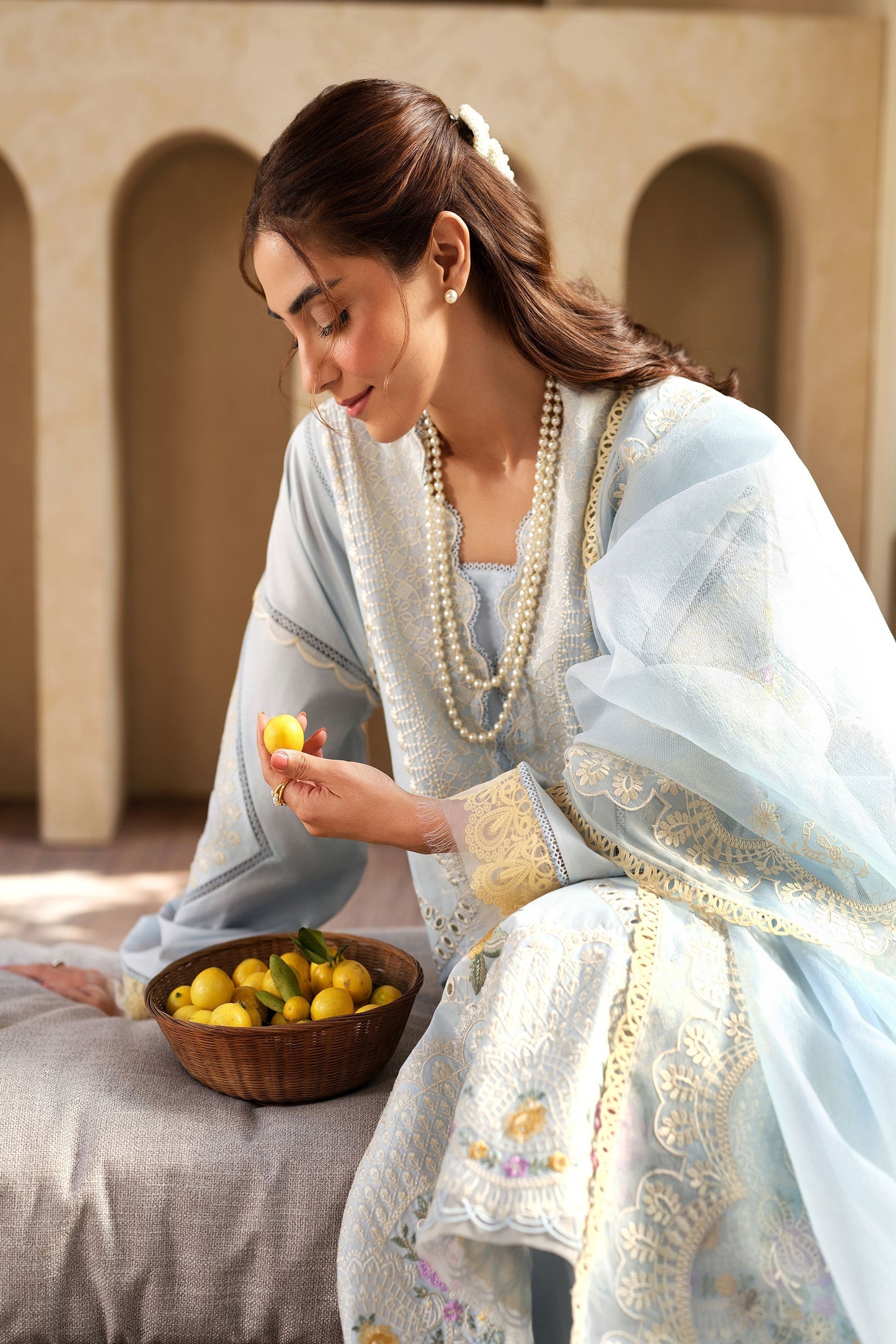 Maryam Hussain | Luxury Lawn 25 | Ocean by Maryam Hussain - Designer Dress - Type: Ladies Clothes - Available at Libayah - 100% Original