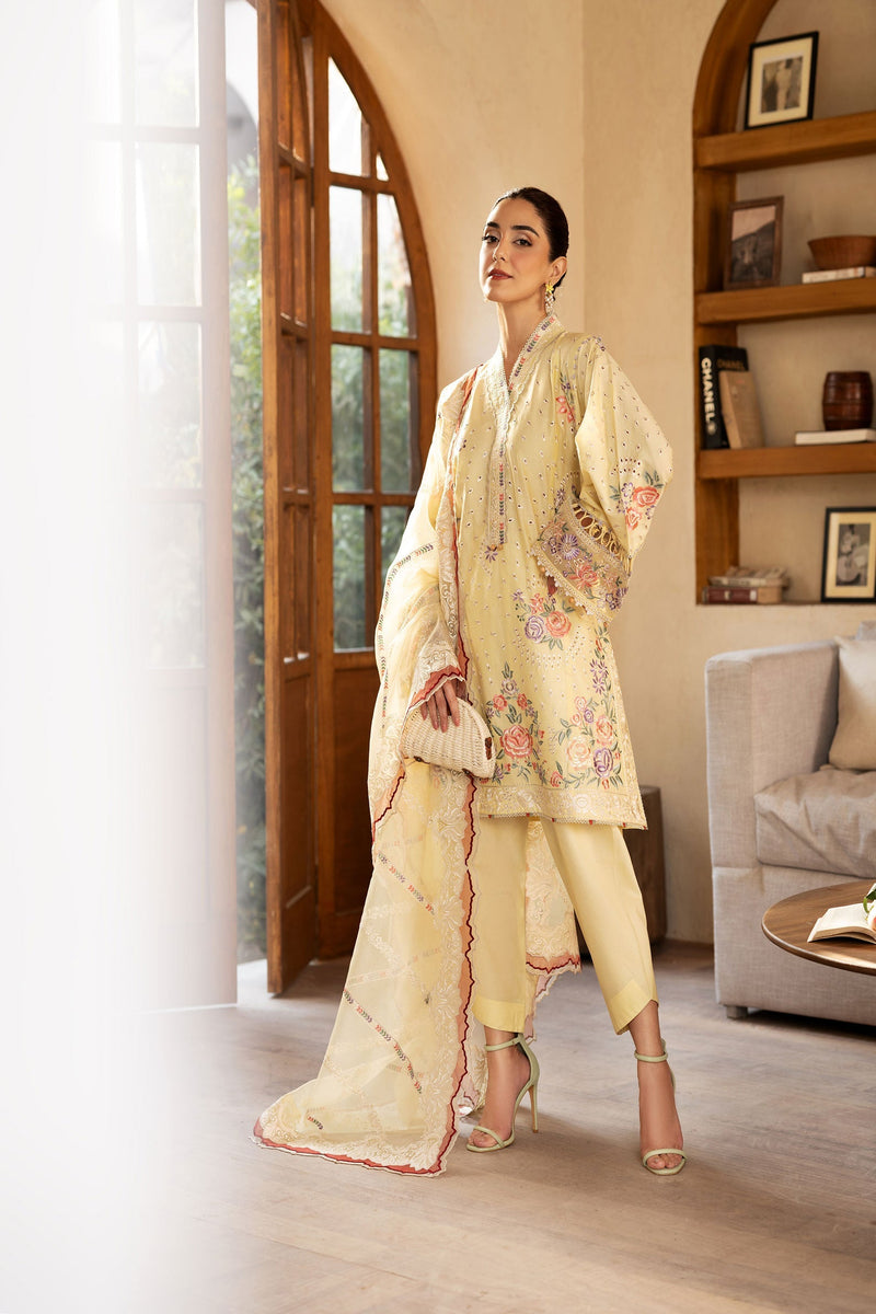 Maryam Hussain | Luxury Lawn 25 | Lemon Garden by Maryam Hussian - Designer Dress - Type: Ladies Clothes - Available at Libayah - 100% Original
