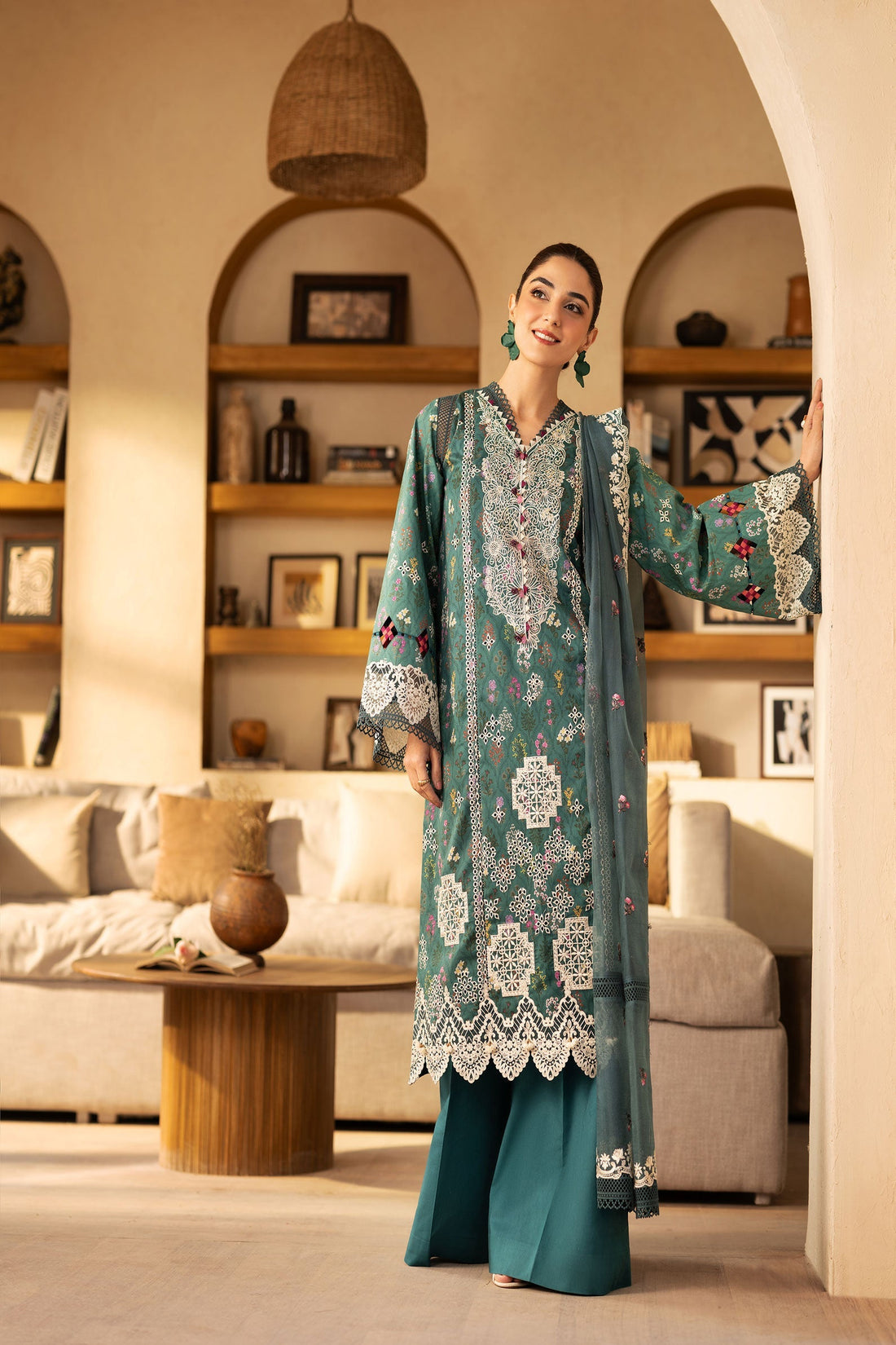 Maryam Hussain | Luxury Lawn 25 | Seashell by Maryam Hussain - Designer Dress - Type: Ladies Clothes - Available at Libayah - 100% Original