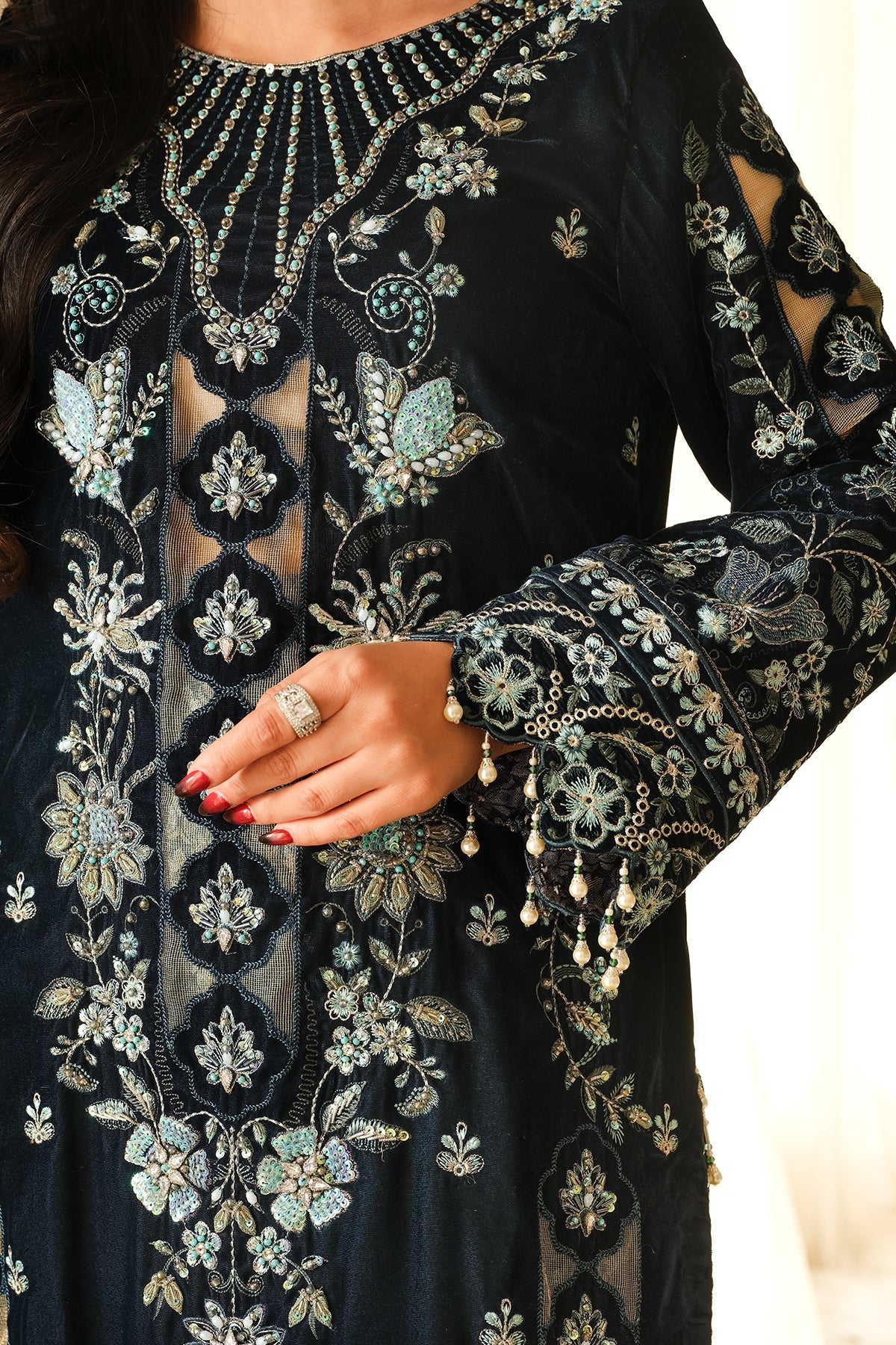 Raeesa Premium | Sheen Luxury Velvet | Zeve by Raeesa Premium - Designer Dress - Type: Ladies Clothes - Available at Libayah - 100% Original