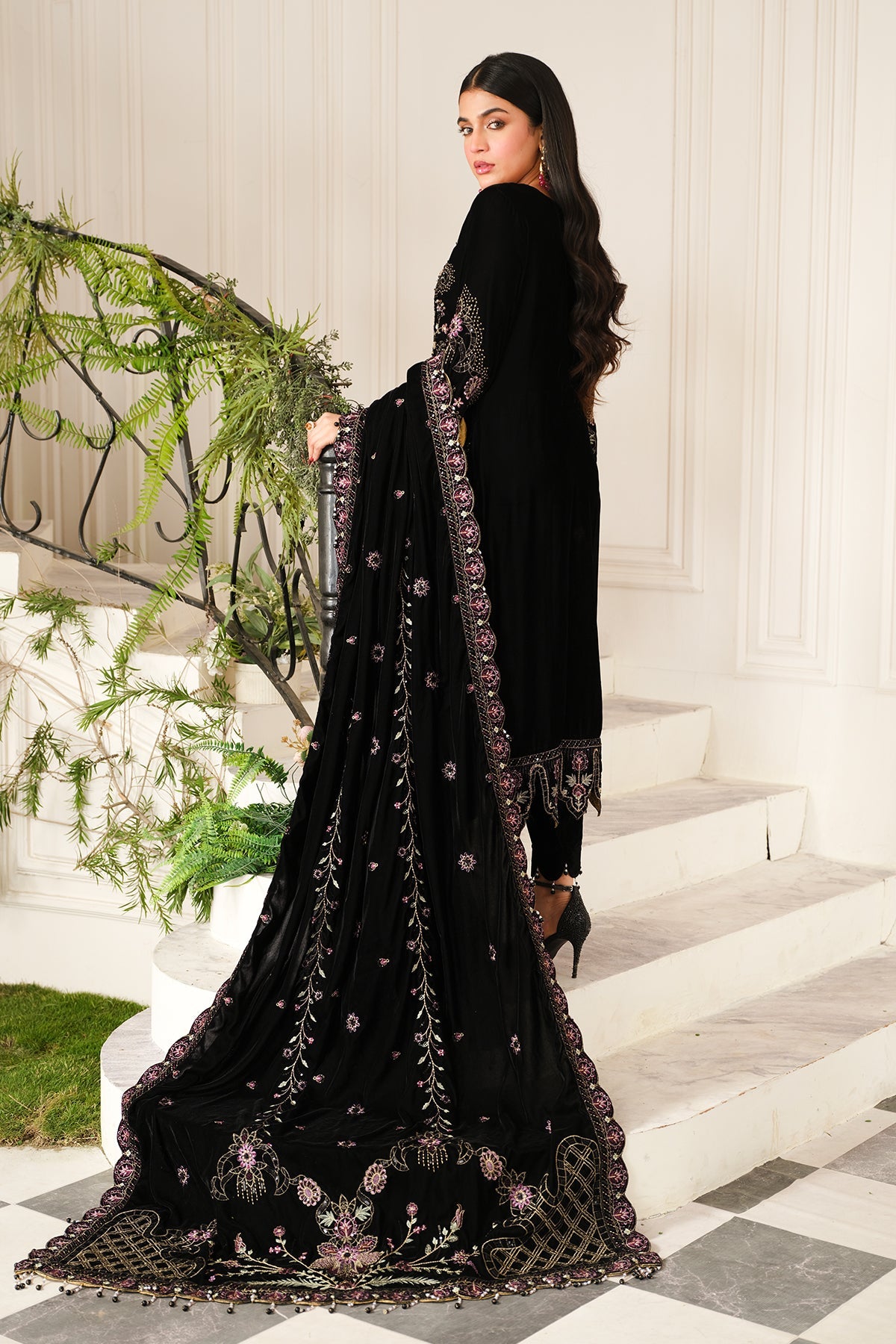 Raeesa Premium | Sheen Luxury Velvet | Noir by Raeesa Premium - Designer Dress - Type: Ladies Clothes - Available at Libayah - 100% Original
