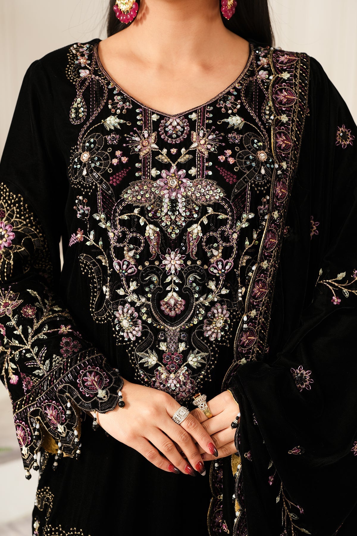 Raeesa Premium | Sheen Luxury Velvet | Noir by Raeesa Premium - Designer Dress - Type: Ladies Clothes - Available at Libayah - 100% Original