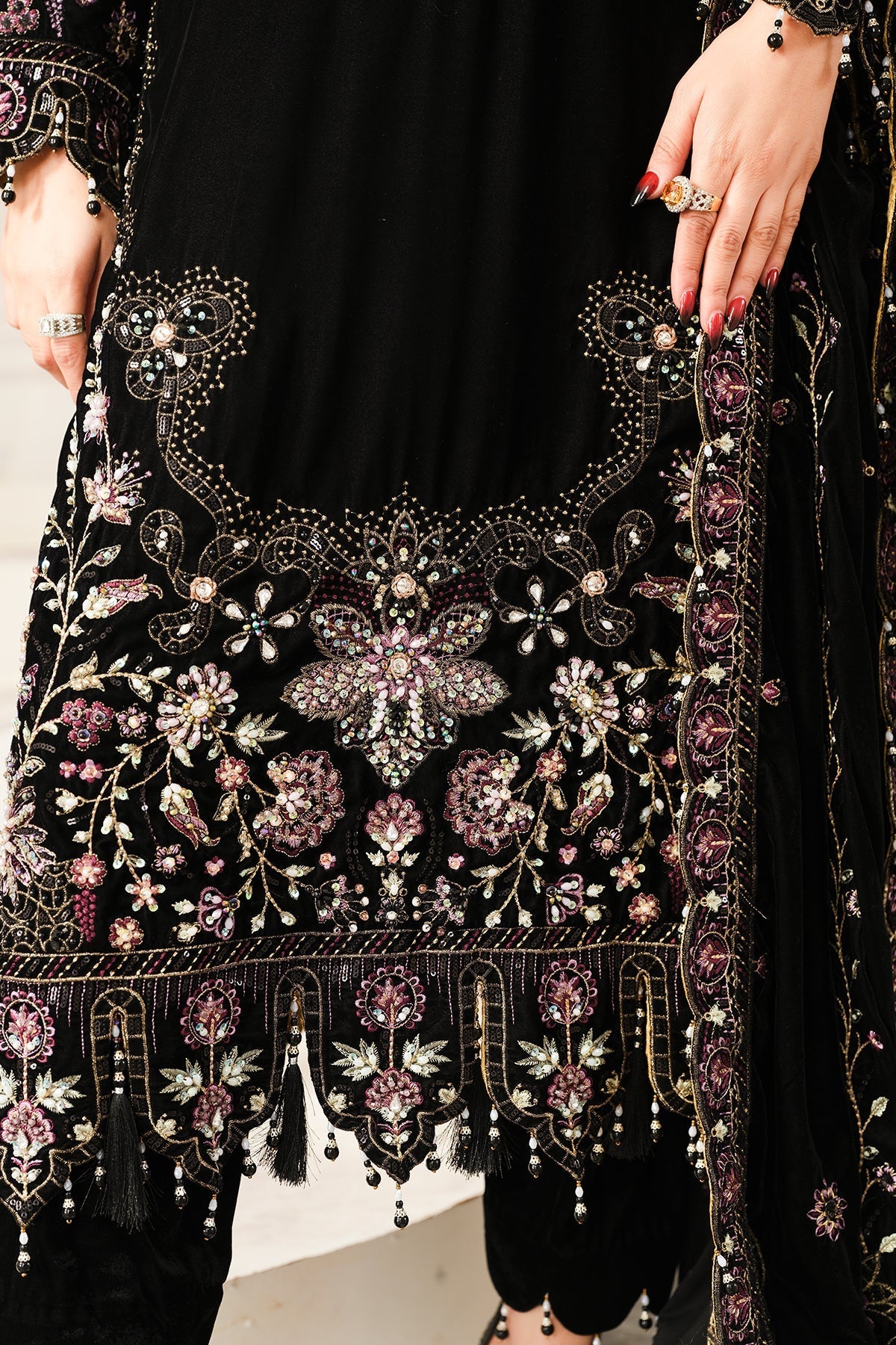 Raeesa Premium | Sheen Luxury Velvet | Noir by Raeesa Premium - Designer Dress - Type: Ladies Clothes - Available at Libayah - 100% Original