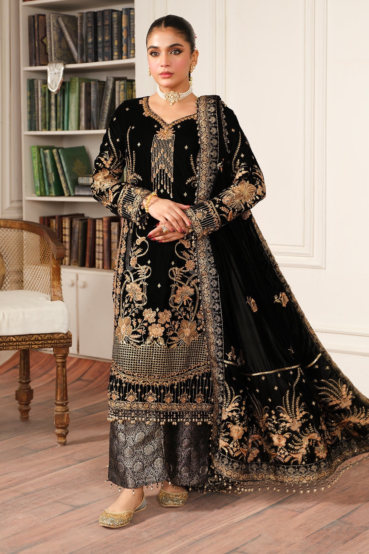 Raeesa Premium | Sheen Luxury Velvet | Naz by Raeesa Premium - Designer Dress - Type: Ladies Clothes - Available at Libayah - 100% Original