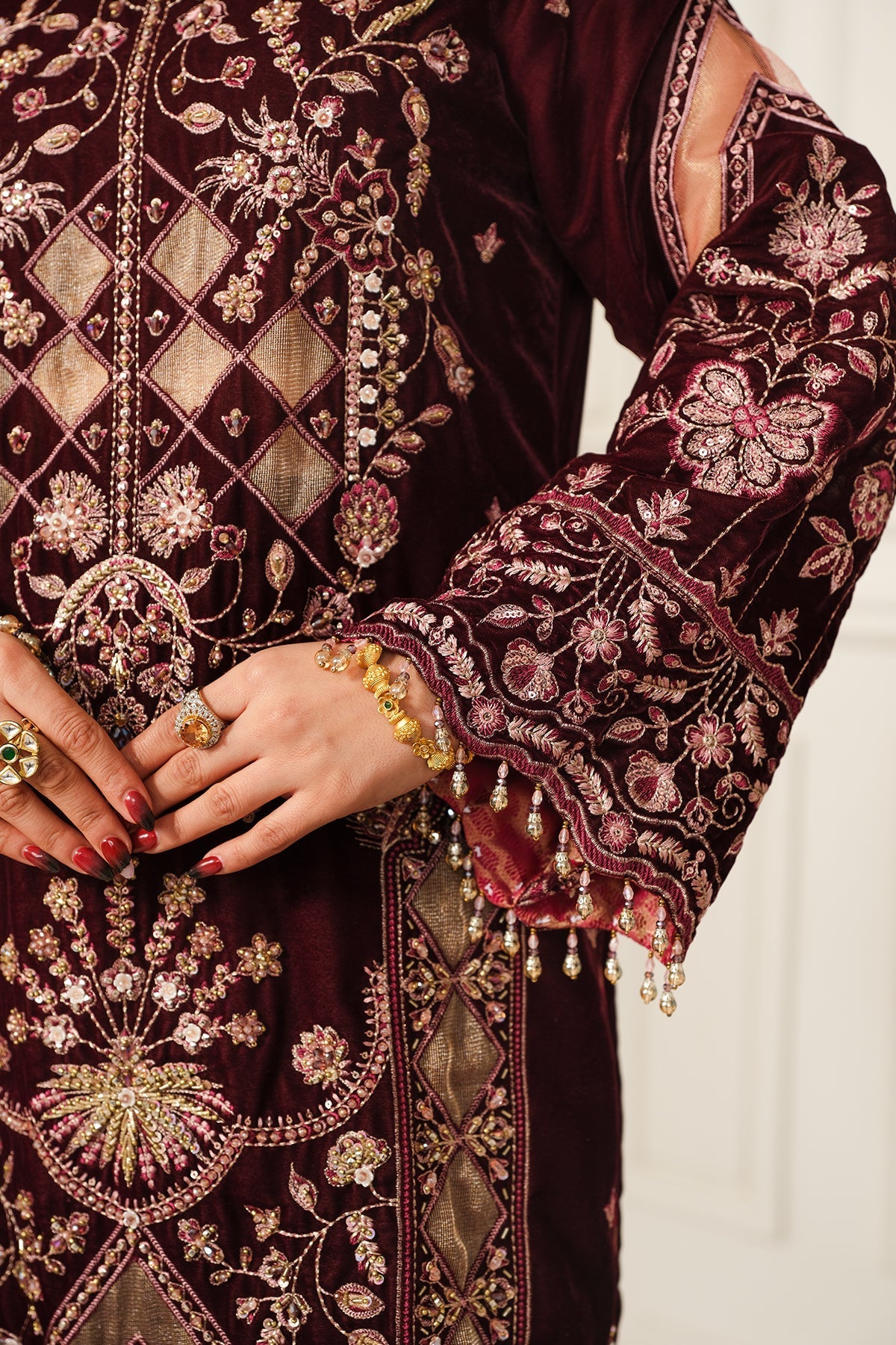 Raeesa Premium | Sheen Luxury Velvet | Poosh by Raeesa Premium - Designer Dress - Type: Ladies Clothes - Available at Libayah - 100% Original