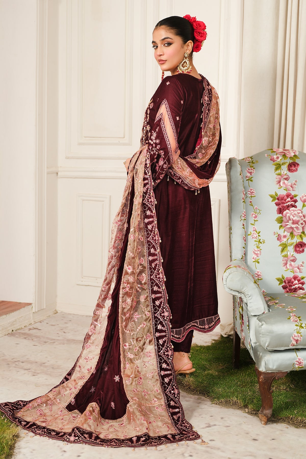 Raeesa Premium | Sheen Luxury Velvet | Poosh by Raeesa Premium - Designer Dress - Type: Ladies Clothes - Available at Libayah - 100% Original