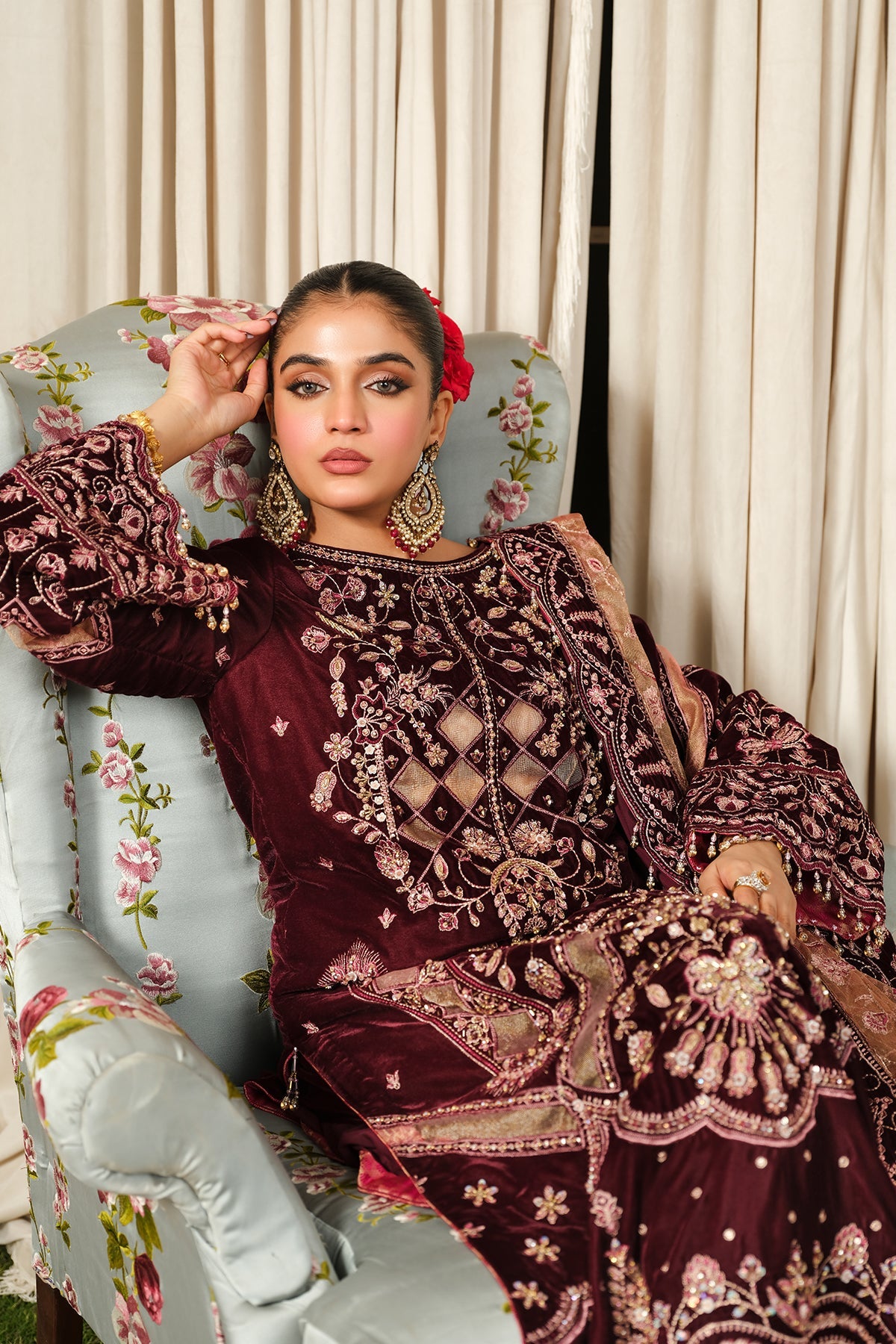 Raeesa Premium | Sheen Luxury Velvet | Poosh by Raeesa Premium - Designer Dress - Type: Ladies Clothes - Available at Libayah - 100% Original