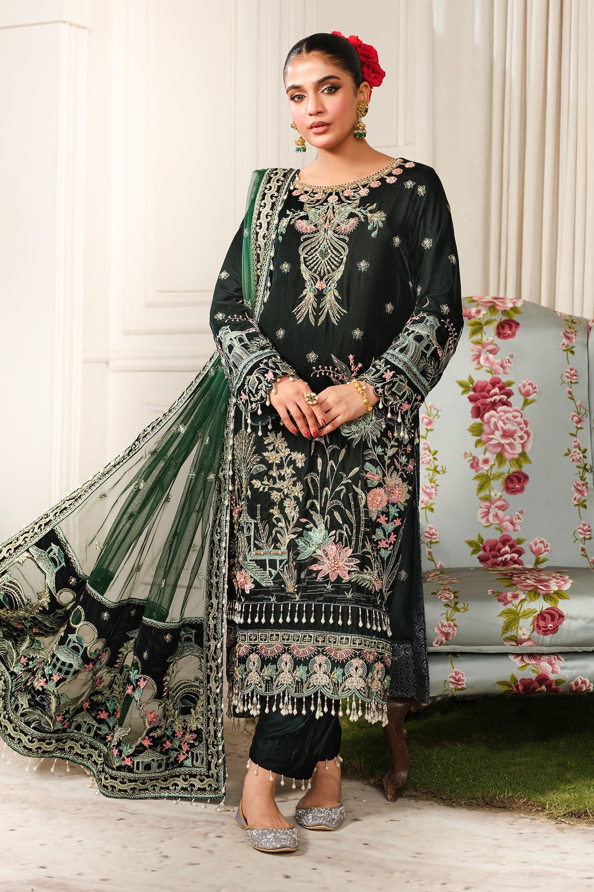 Raeesa Premium | Sheen Luxury Velvet | Talia by Raeesa Premium - Designer Dress - Type: Ladies Clothes - Available at Libayah - 100% Original