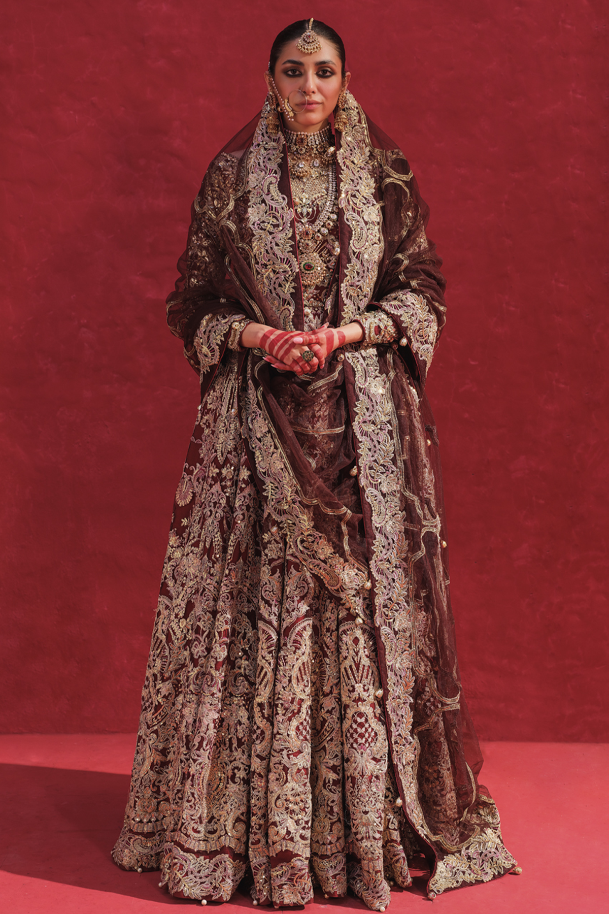 Erum Khan | Laal Rang | NEELOFAR by Erum Khan - Designer Dress - Type: Bridal - Available at Libayah - 100% Original