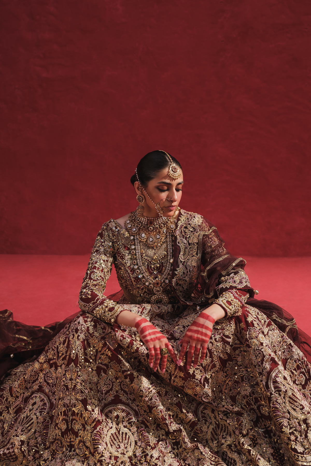 Erum Khan | Laal Rang | NEELOFAR by Erum Khan - Designer Dress - Type: Bridal - Available at Libayah - 100% Original