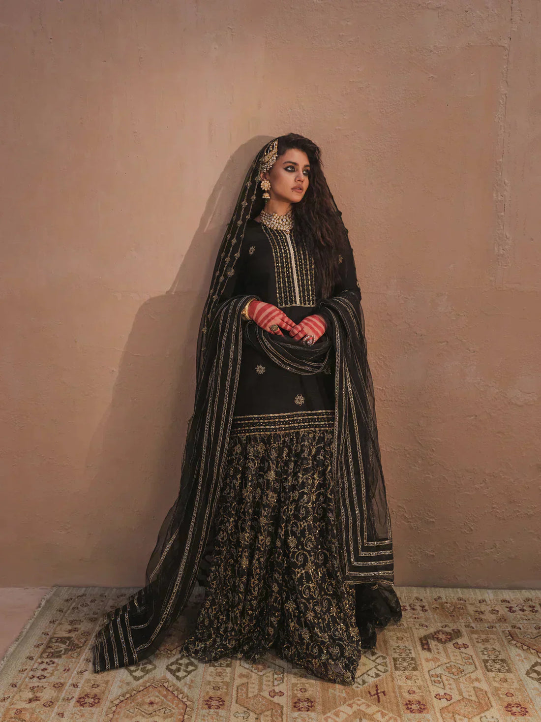 Erum Khan | Shab Siyah 23 | Noor by Erum Khan - Designer Dress  - Type : Wedding Dress - Available at Libayah - 100% Original 