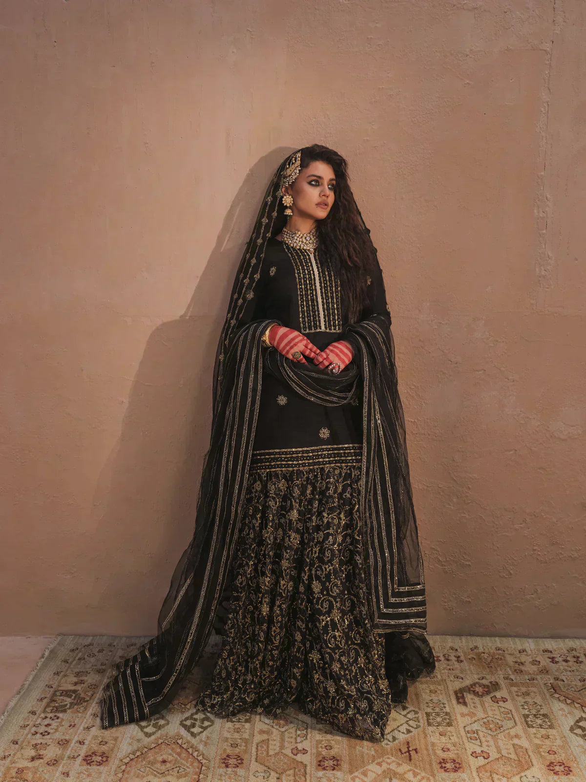 Erum Khan | Shab Siyah 23 | Noor by Erum Khan - Designer Dress  - Type : Wedding Dress - Available at Libayah - 100% Original 