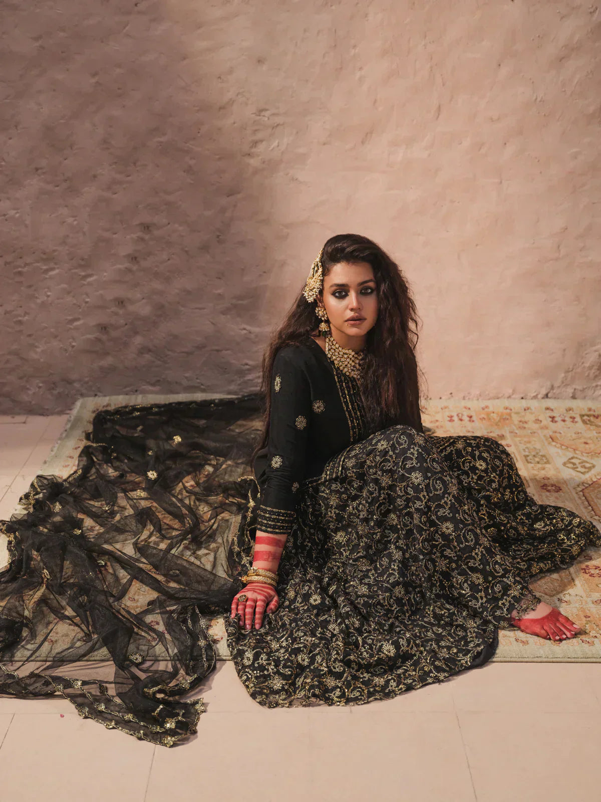 Erum Khan | Shab Siyah 23 | Noor by Erum Khan - Designer Dress  - Type : Wedding Dress - Available at Libayah - 100% Original 